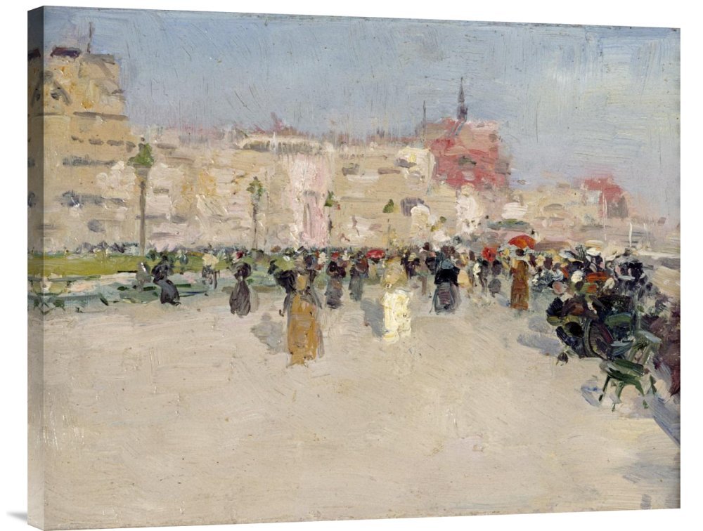 Walter Frederick Osborne 'A Seaside Promenade' Gallery Wrap Canvas Art Print - Handmade Giclee Reproduction Wall Decor for Living Room, Bedroom & Office