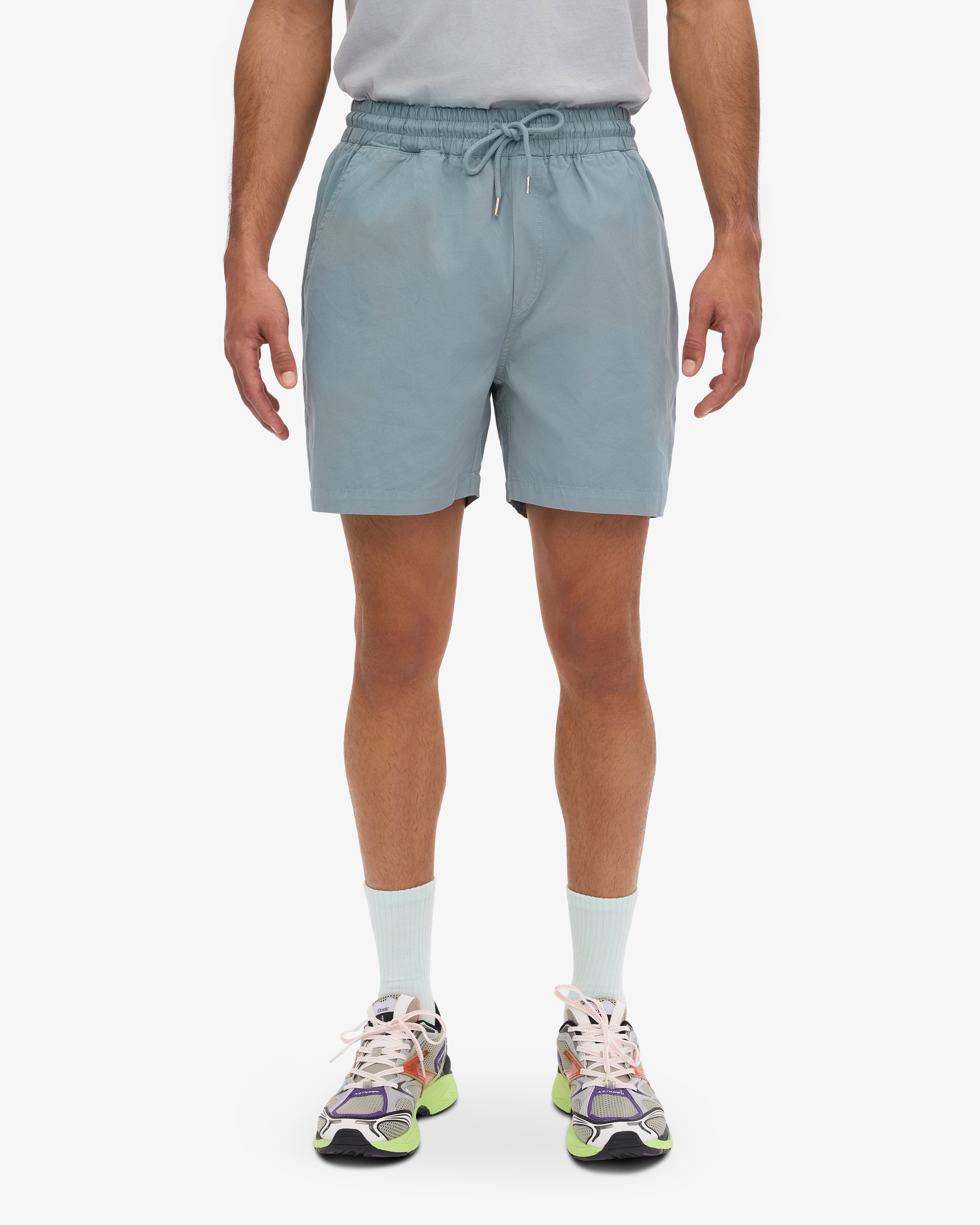 Organic Cotton Twill Shorts for Men - Steel Blue | Comfortable & Eco-Friendly Casual Wear for Summer Outdoors & Travel
