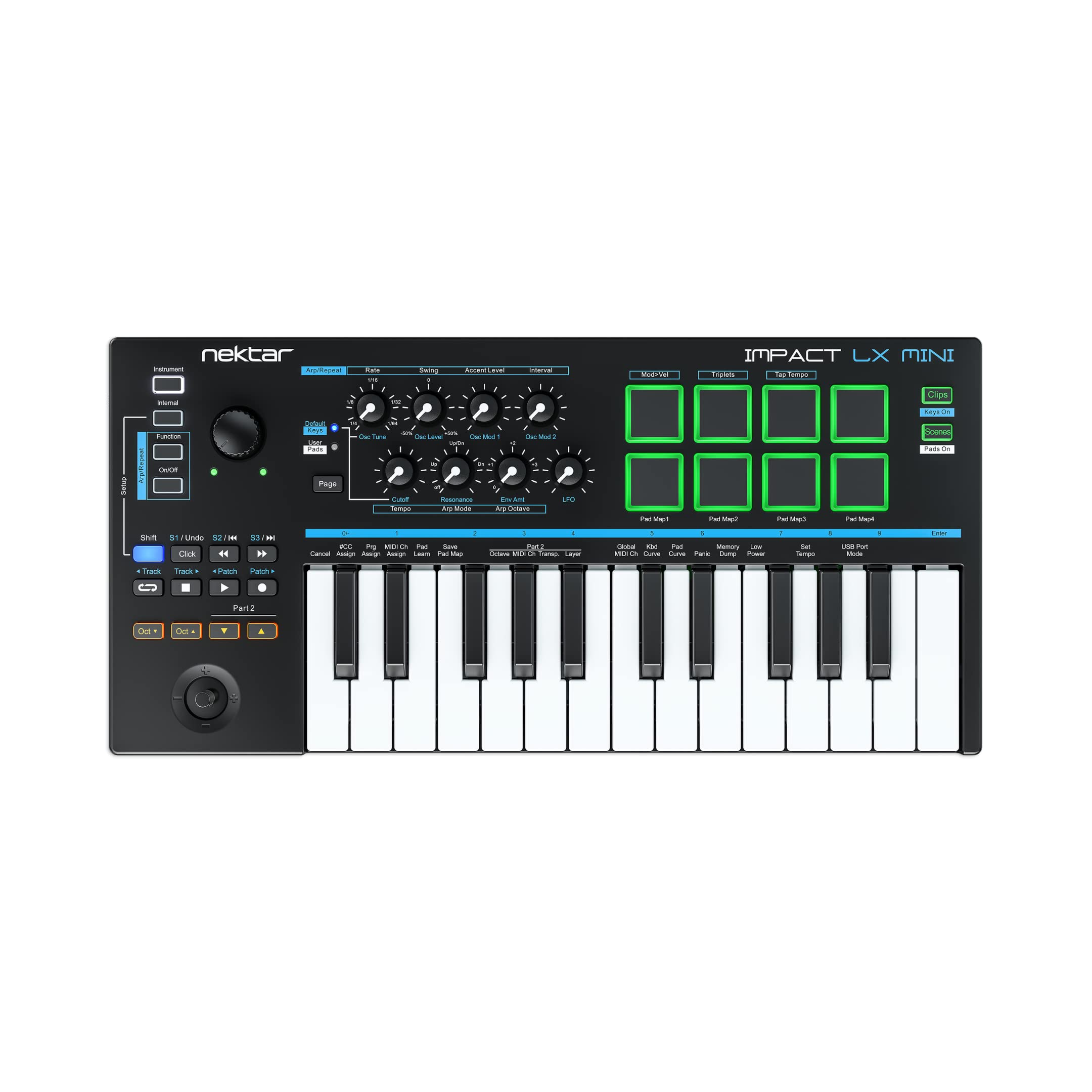Nektar Impact LX Mini - 25-Key USB MIDI Controller Keyboard with DAW Integration | Compact Music Production Keyboard for Home Studio, Live Performance & Beat Making | Black