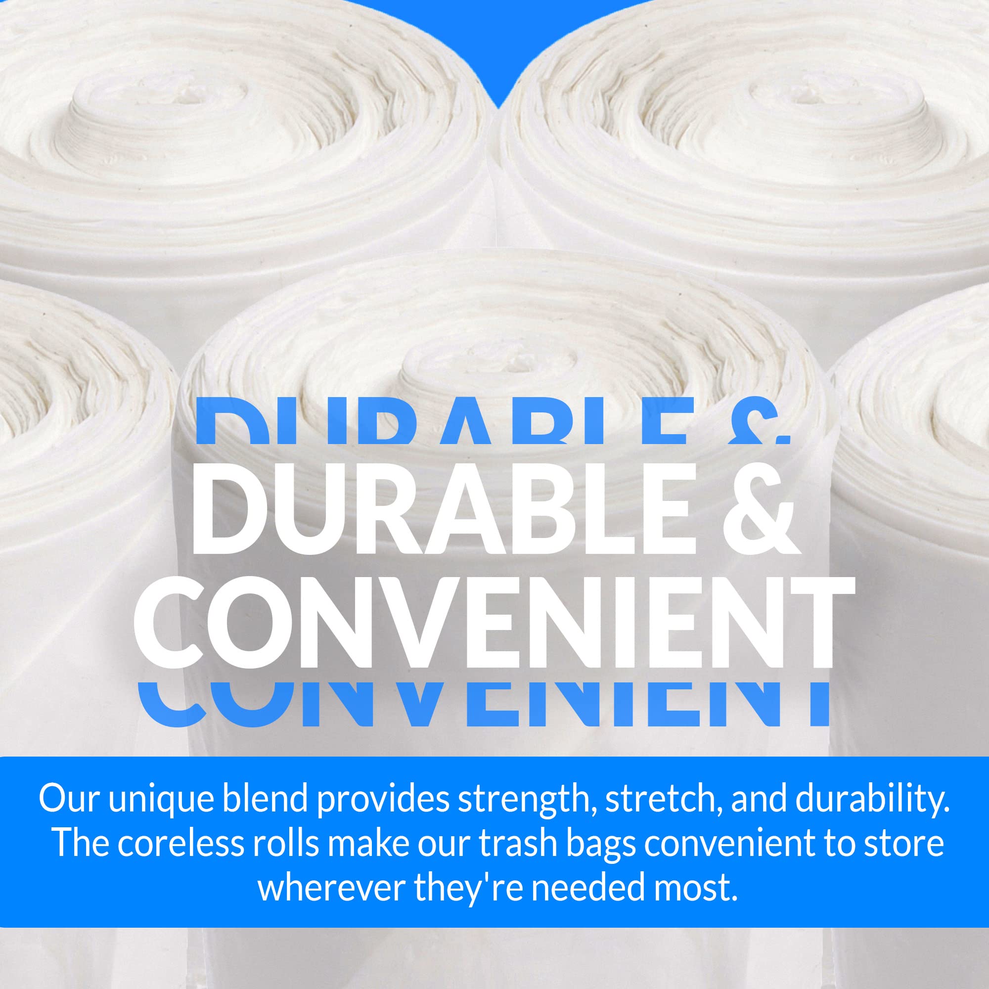 Reliable 6-10 Gallon Clear Trash Bags - 1000 Count | Heavy Duty & Strong | Perfect for Bathroom, Kitchen & Office Waste Disposal