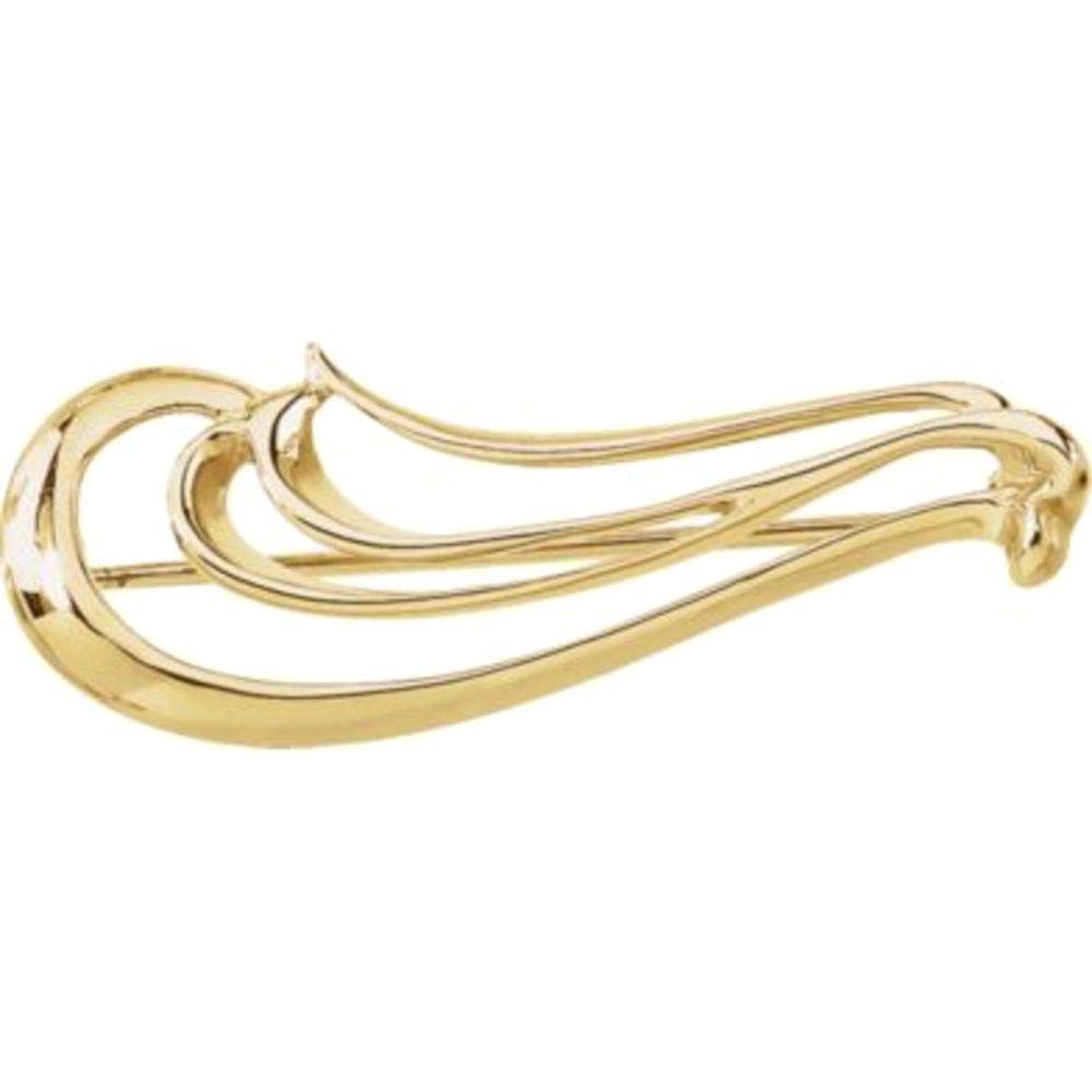 14k Yellow Gold Fashion Brooch for Women - Elegant Bonyak Jewelry Pin for Blazers, Dresses & Special Occasions