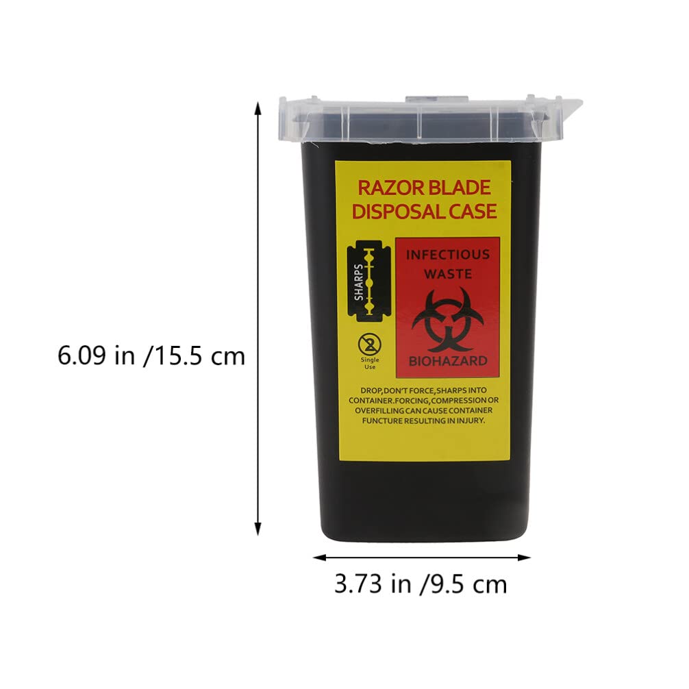 LALAFINA 2-Pack Sharps Disposal Container - Safe Needle & Razor Blade Storage Case for Home, Clinic & Travel Use