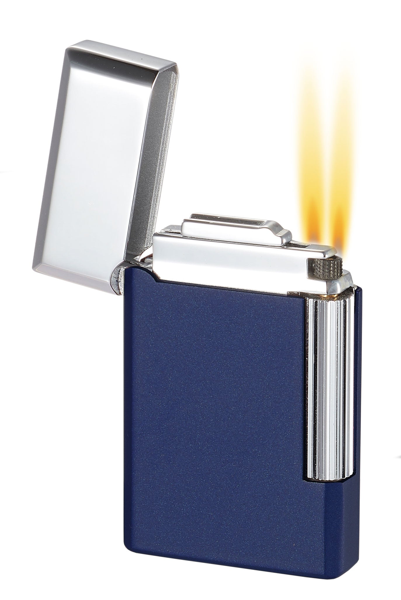 Visol Pyxis Navy Blue Flint Lighter - Windproof Refillable Butane Lighter for Cigarettes, Candles & Outdoor Use | Elegant Gift for Men & Women