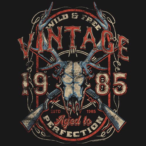 Vintage Deer Skull 1985 T-Shirt - Perfect 40th Birthday Gift for Men - Retro Birthday Present - Ideal for Parties, Gag Gifts & Funny Celebrations