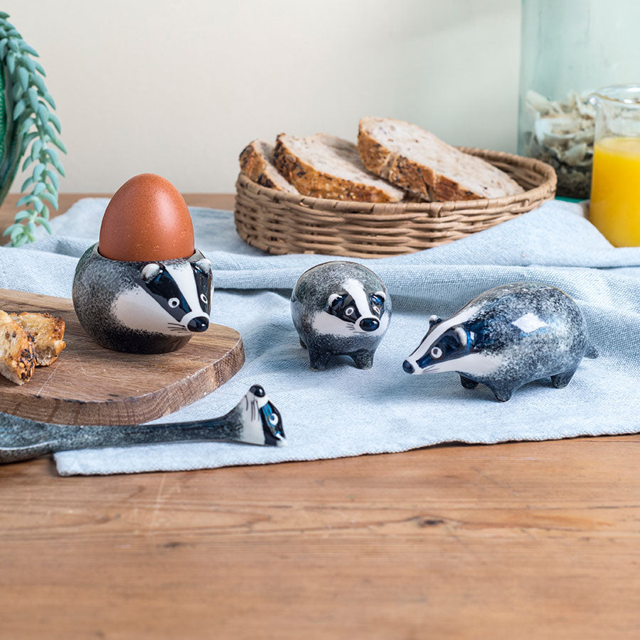 Badger Egg Cup - Cute Animal Egg Holder for Breakfast & Easter Decor - Perfect for Soft Boiled Eggs & Tabletop Display