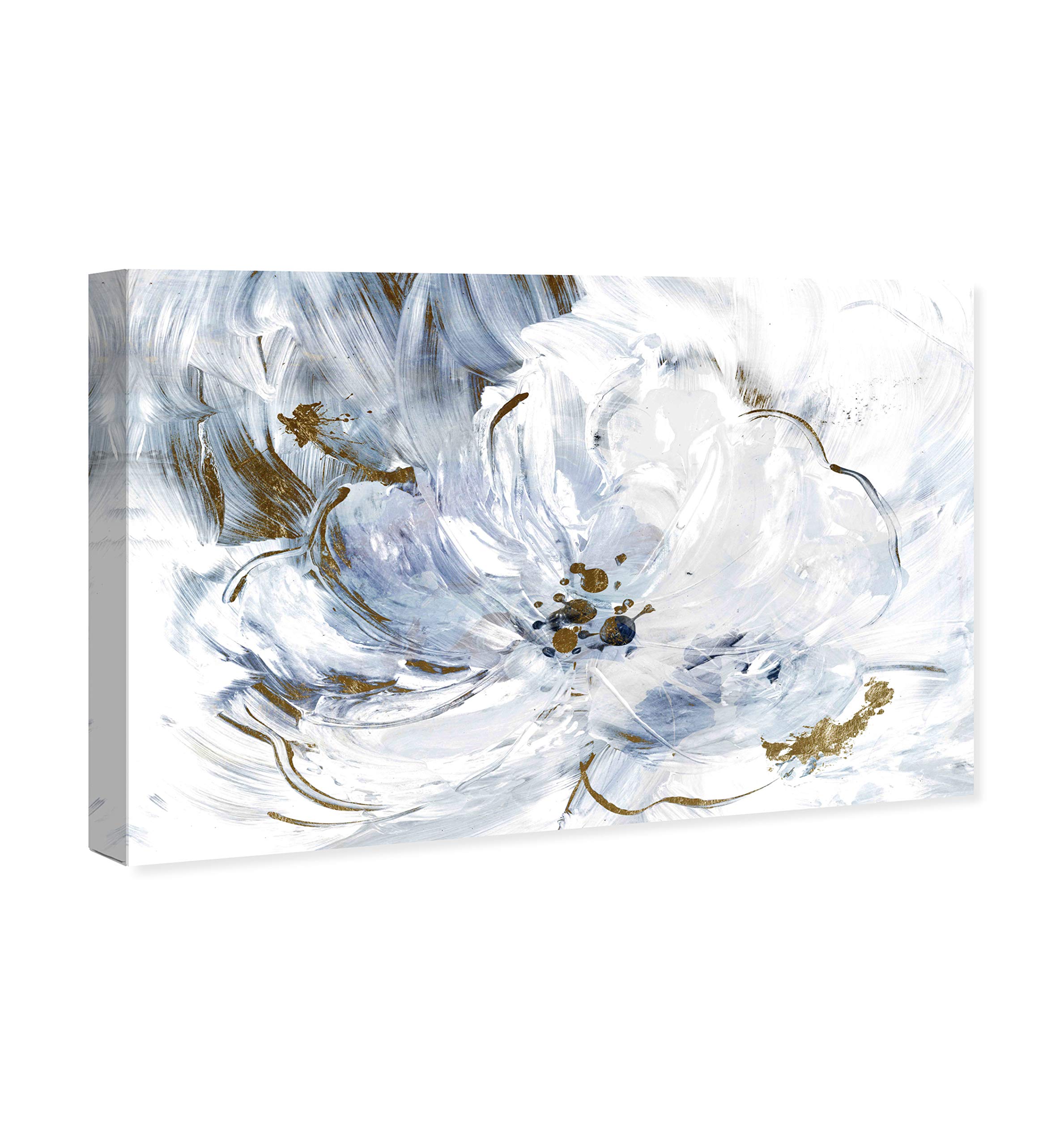 Oliver Gal Artist Co. 'Camellia Evenings' Abstract Wall Art Canvas Print - 36x24 Inches White & Gold Modern Home Decor | Perfect for Living Room, Bedroom & Office Wall Decoration