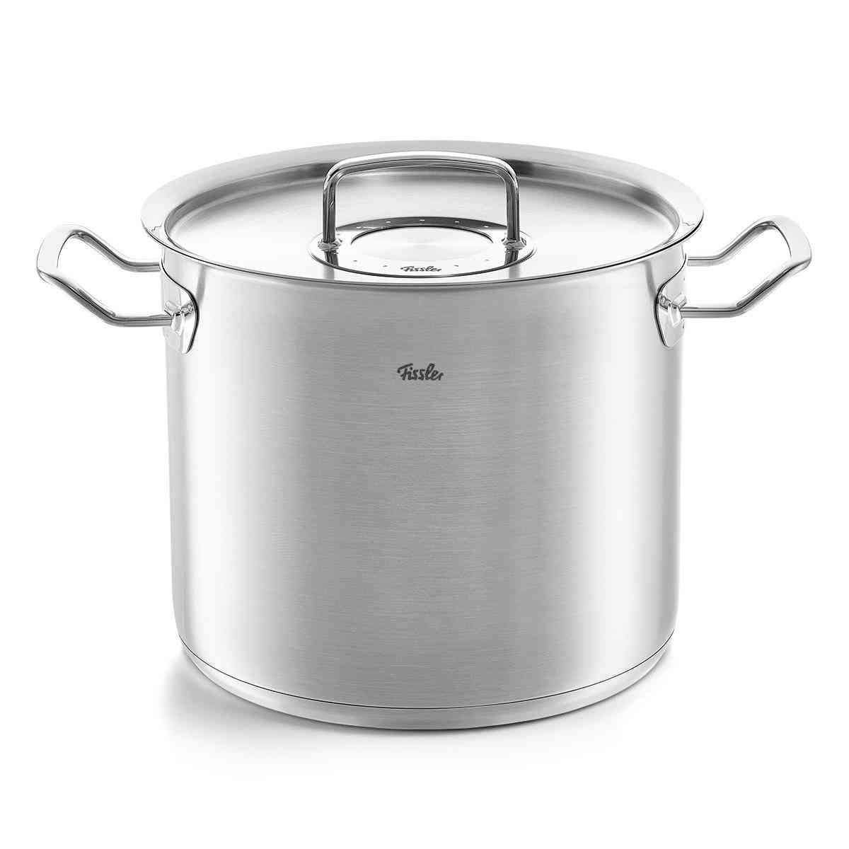 Fissler Pure-Profi Collection 9.6 Quart Stainless Steel High Stock Pot - Perfect for Soups, Stews & Large Family Cooking