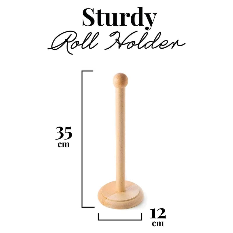 Tuuli Kitchen - Beechwood Paper Towel Holder for Kitchen, 14 x 5 Inches - Wooden Tissue Roll Stand for Paper Towels & Toilet Paper - Perfect for Countertop, Pantry, and RV Organization
