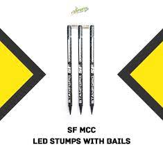 SF LED Cricket Stumps - Glow in The Dark Cricket Wickets for Night Games, Backyard Practice & Outdoor Sports - Battery Powered LED Bails for Enhanced Visibility