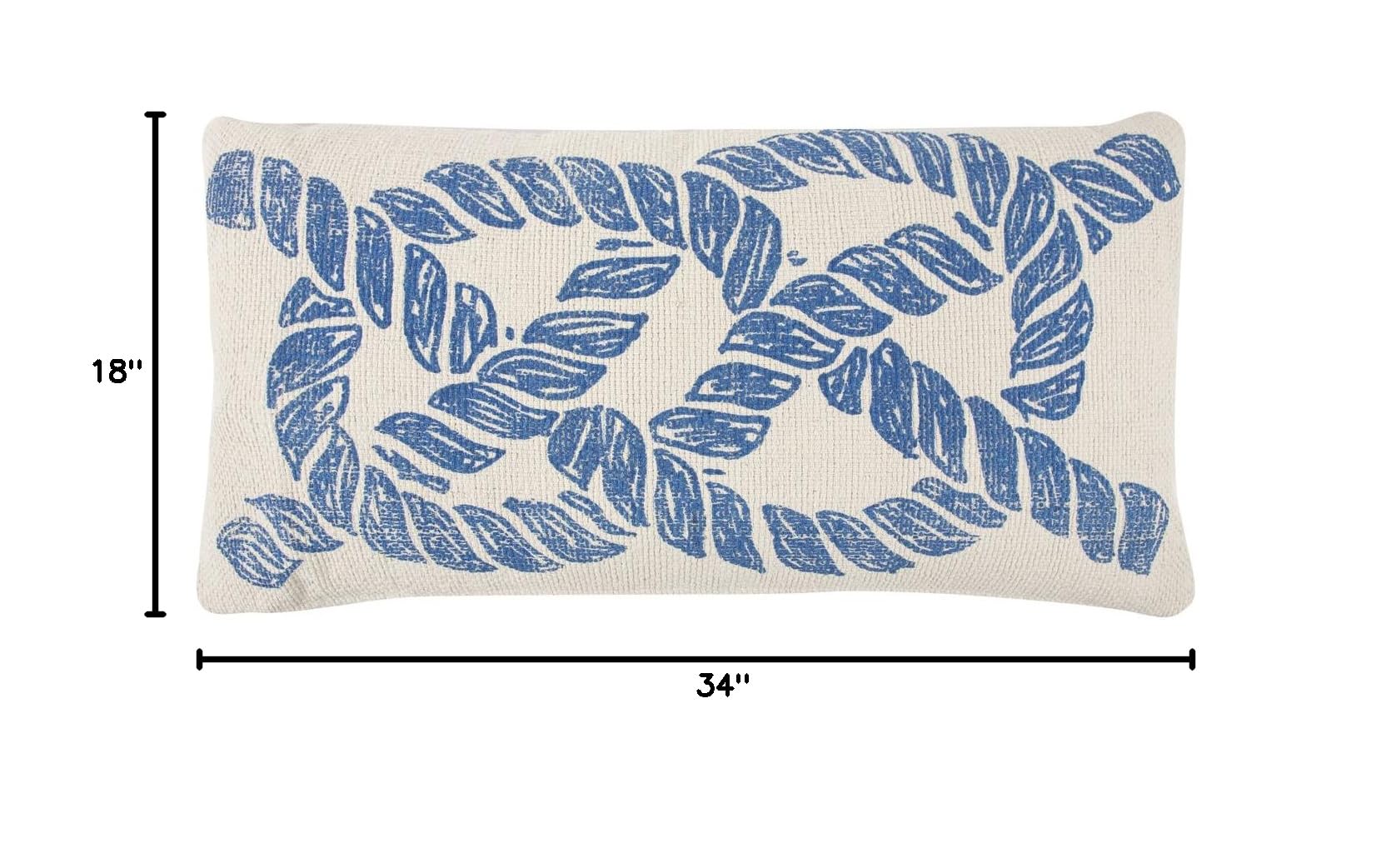 Thomas Paul Flags/Knot Sketch Throw Pillow - 18x34 Inch Decorative Cushion Cover for Sofa, Bed & Living Room - Coastal Nautical Home Decor Accent