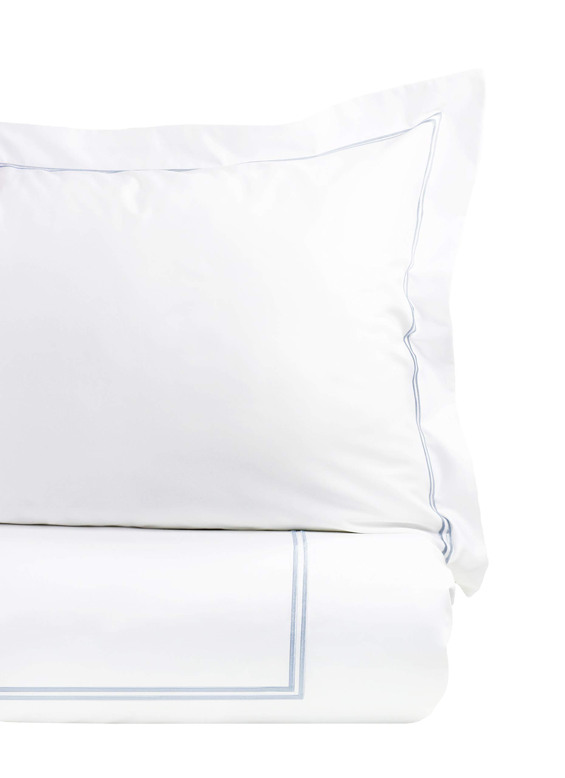 Melange Home 600TC Cotton Duvet Set - Blue & White Stripe for Bedroom Decor
