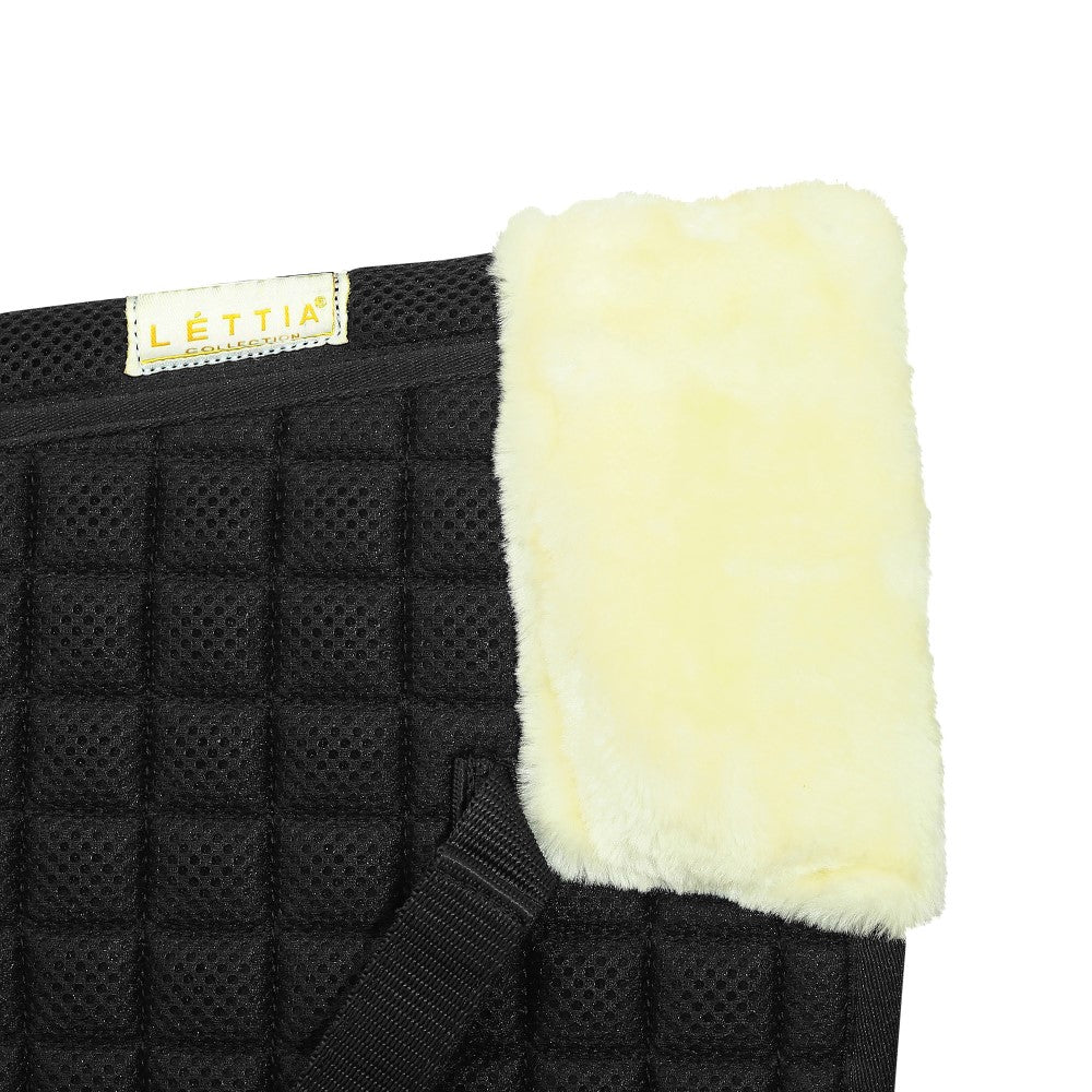 Lettia Coolmax Sherpa Quilted Half Pad with Trim - Breathable Horse Saddle Pad for Riding Comfort & Performance - Perfect for Trail Riding, Dressage & Training