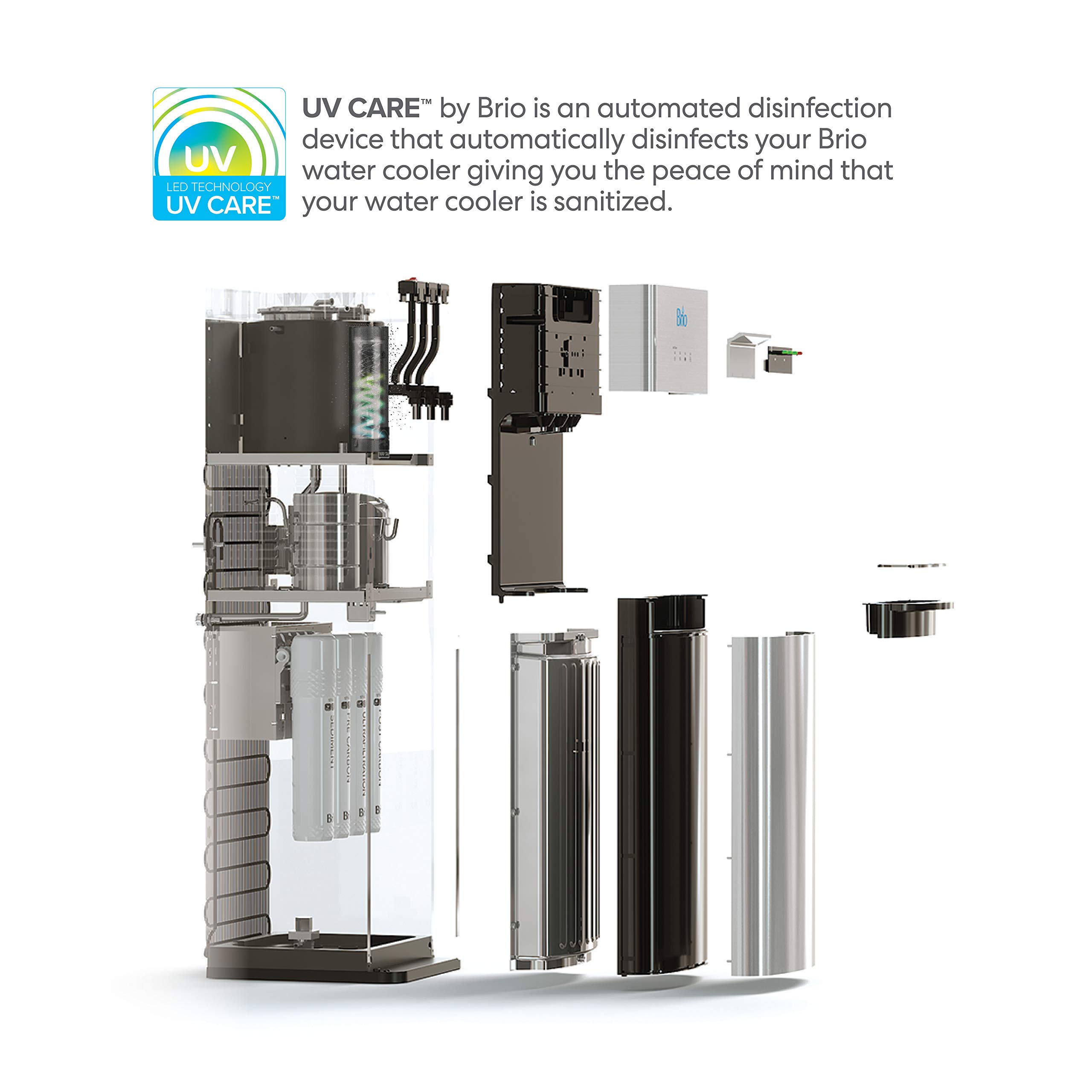Brio Self Cleaning Bottleless Water Cooler Dispenser - UL Certified Stainless Steel Water Filter System with Hot, Cold & Room Temperature Options | Perfect for Offices, Homes & Schools