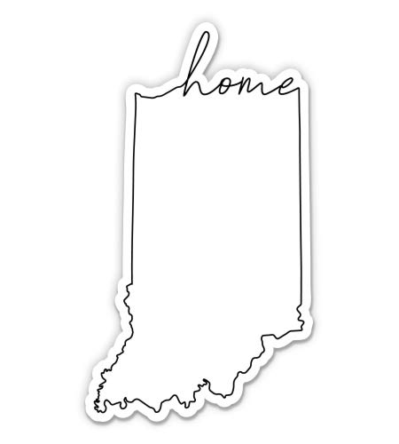 Squiddy Indiana Home Vinyl Sticker Decal - Waterproof, Durable 3