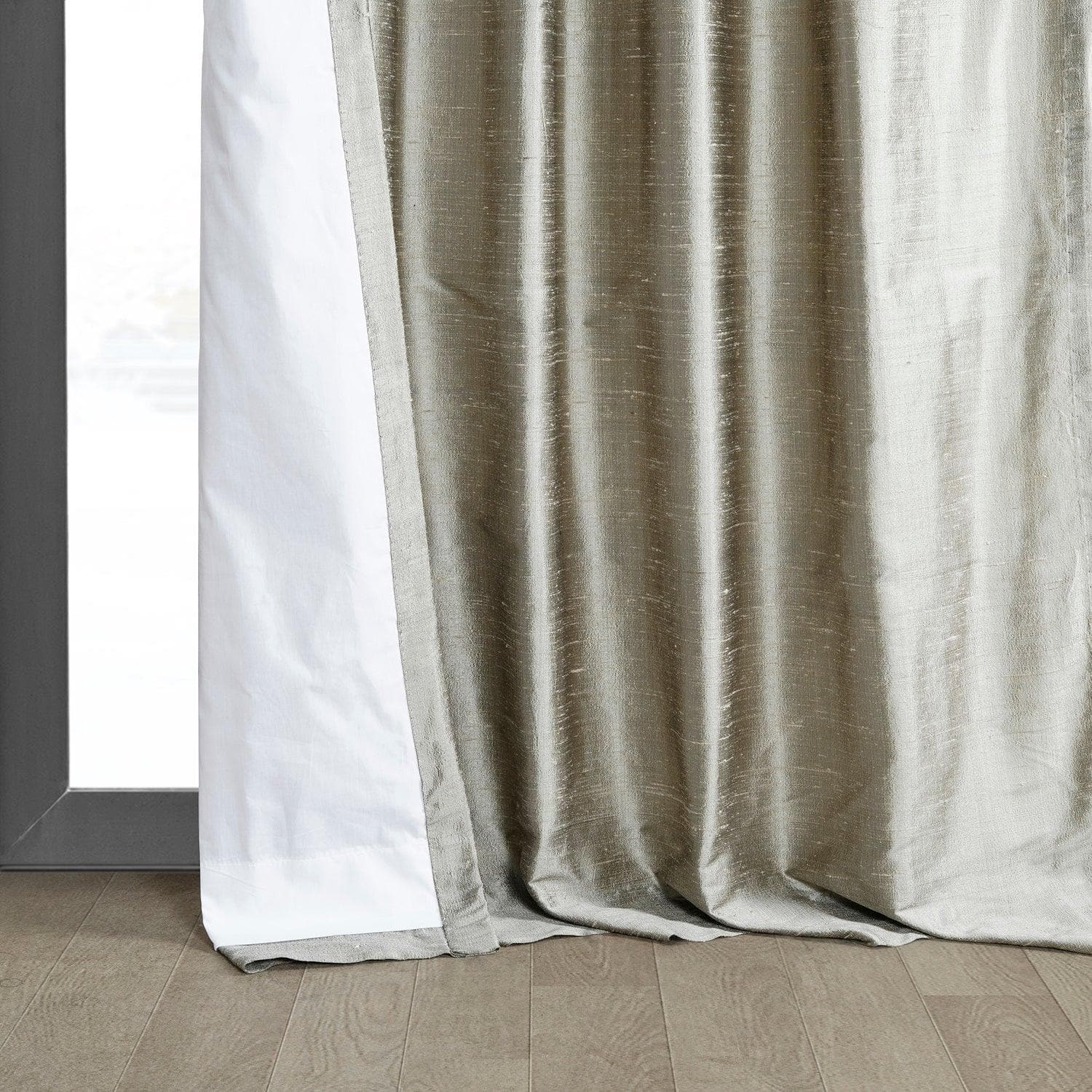 Luxury Cashmere Textured Dupioni Silk Blackout Curtains - Elegant Room Darkening Drapes for Bedroom & Living Room