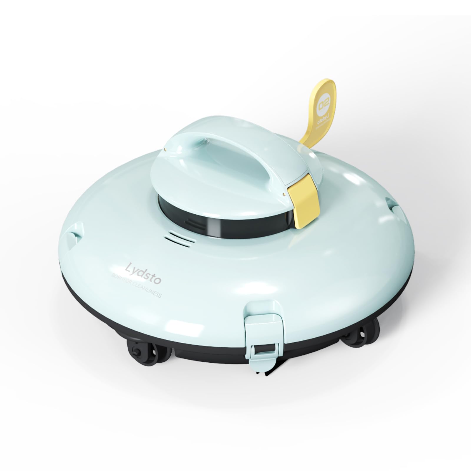 Automatic Cordless Robotic Pool Cleaner for Above Ground Pools - Smart Water Sensor Technology, Dual-Drive Motors & Rechargeable Battery - Ideal for Flat Bottom Pools Up to 35 Feet (Yellow) - Perfect for Weekly Pool Maintenance and Keeping Your Backyard Oasis Clean