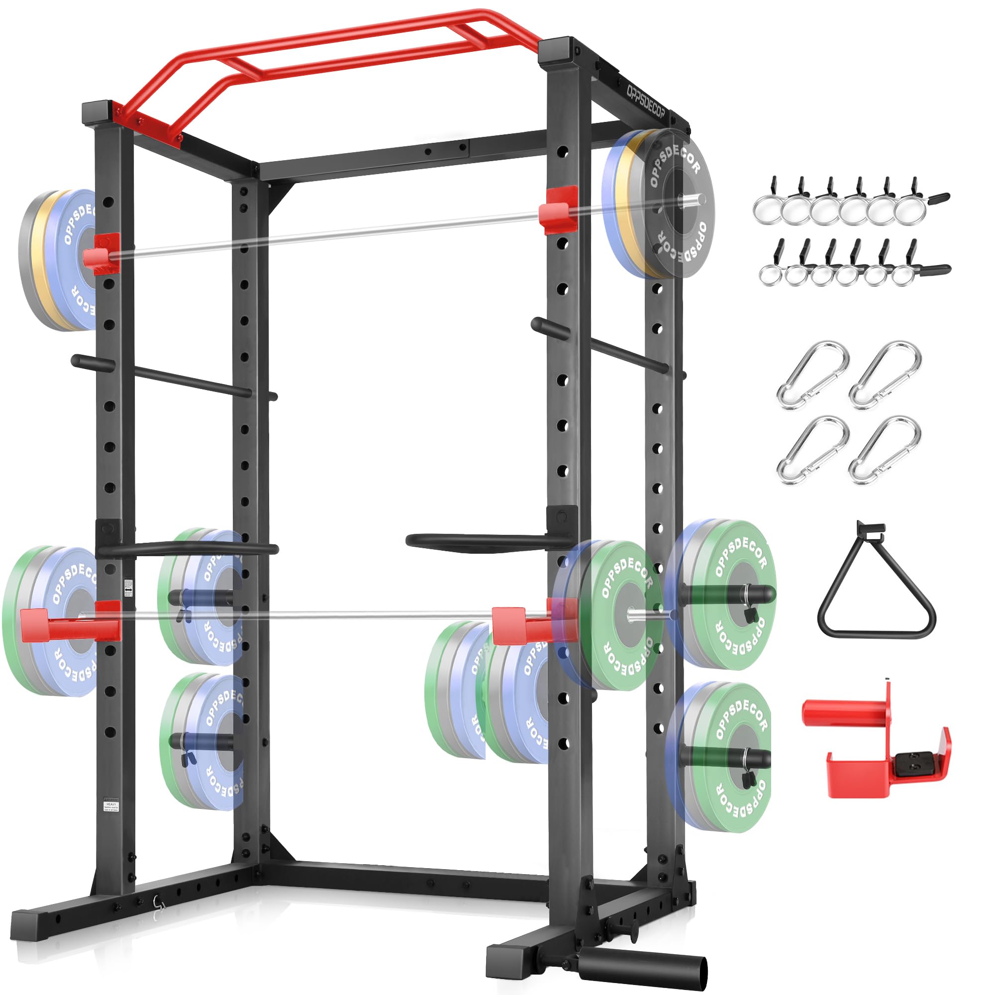 OPPSDECOR Power Cage - Adjustable Multi-Function Power Rack with Cable Pulley System, Squat Rack & Pull-up Bar | Home Gym Equipment for Strength Training, Weight Lifting & CrossFit Workouts | Perfect for Garage Gym & Home Fitness Studio