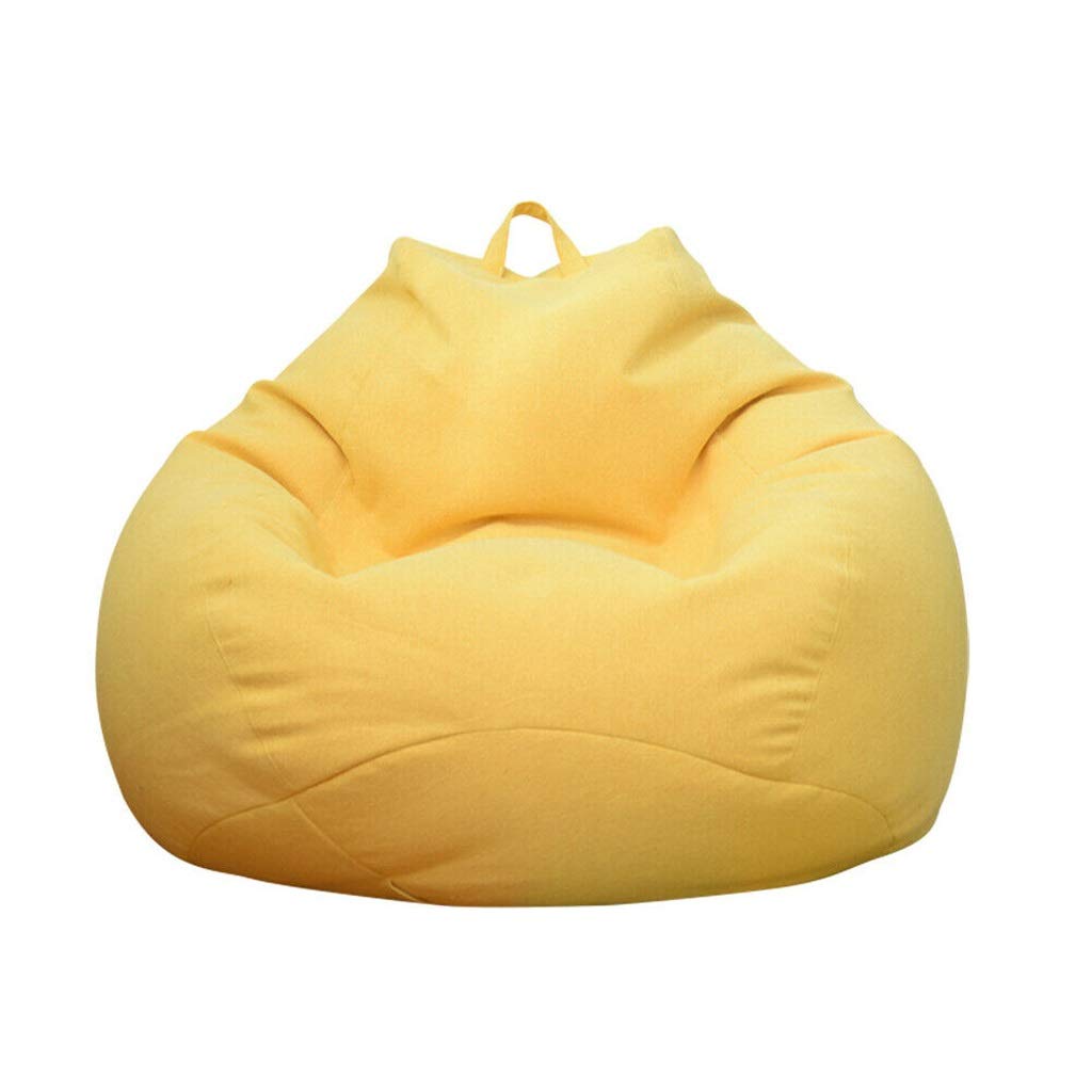 WYBFZTT-188 Large & Small Linen Lazy Sofa Cover - Bean Bag Pouf Chair Without Filler for Living Room, Tatami Lounger Seat - Medium Size (Color A) | Perfect for Relaxing, Reading & Movie Nights
