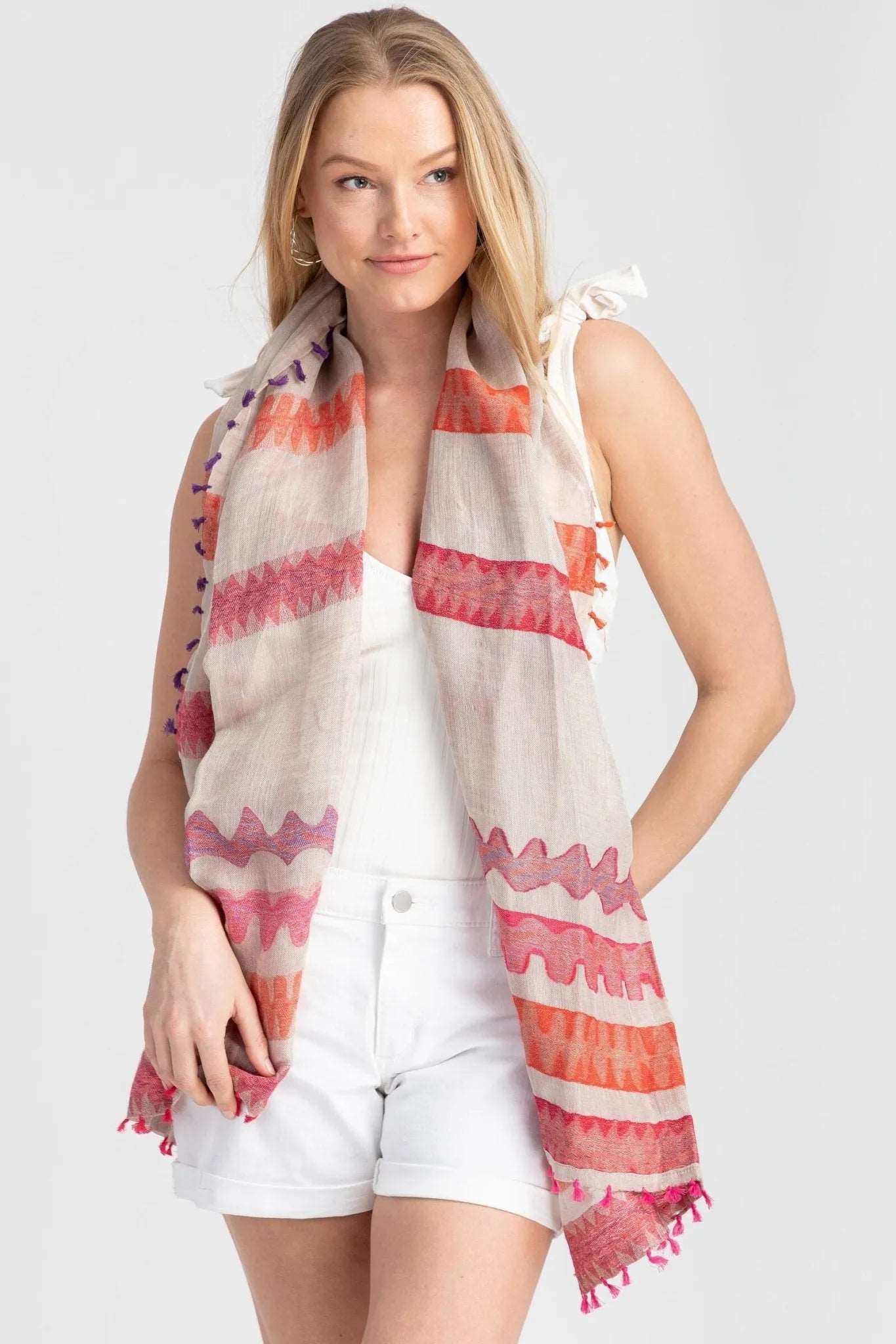 Ceara Multi Tassel Scarf - Stylish Bohemian Fashion Accessory for Women | Perfect for Fall, Winter & Special Occasions