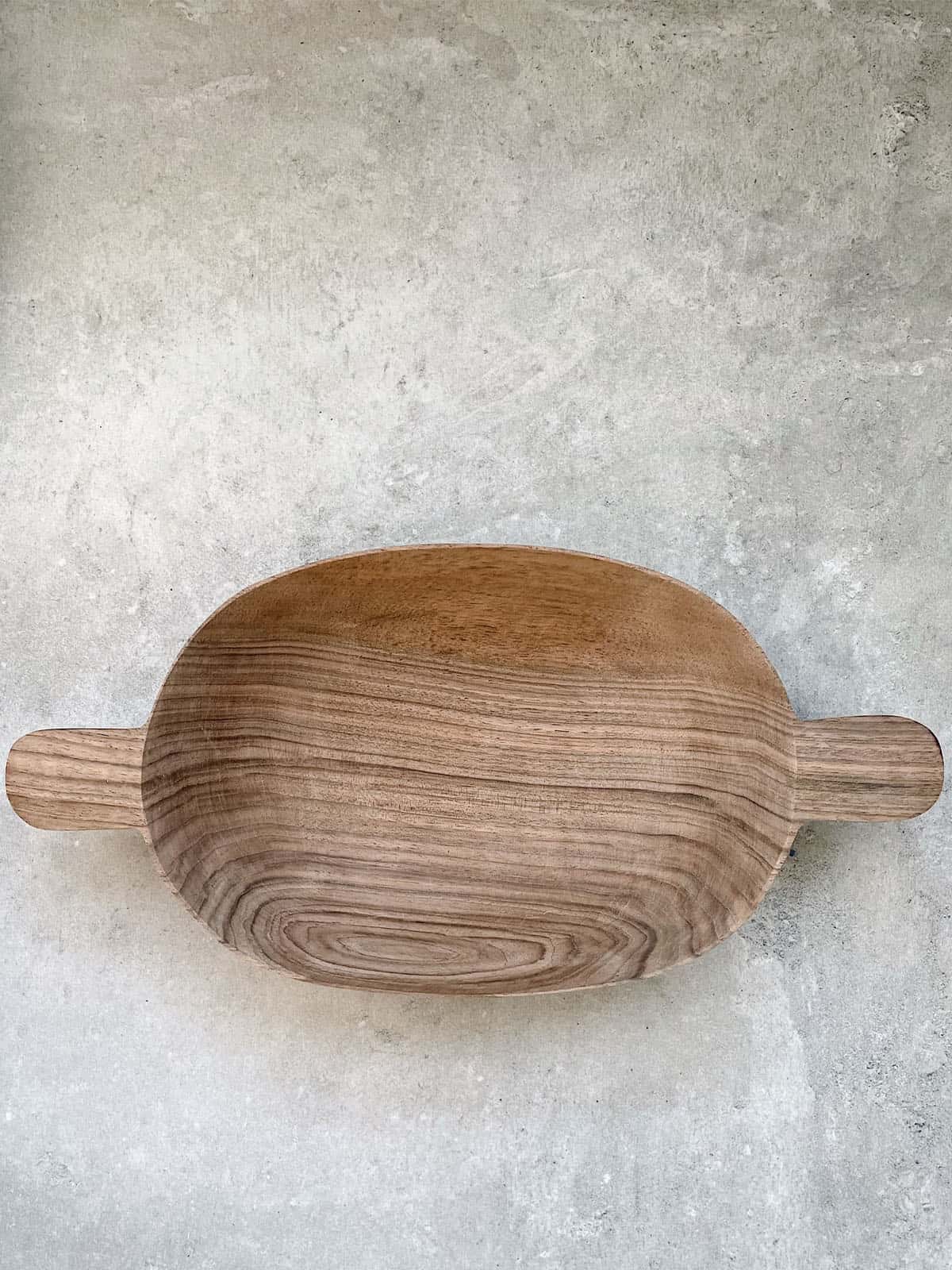 Premium Handcrafted Walnut Wood Bowl with Double Handles - Perfect for Serving Salads, Fruits, and Snacks - Elegant Kitchen & Dining Decor