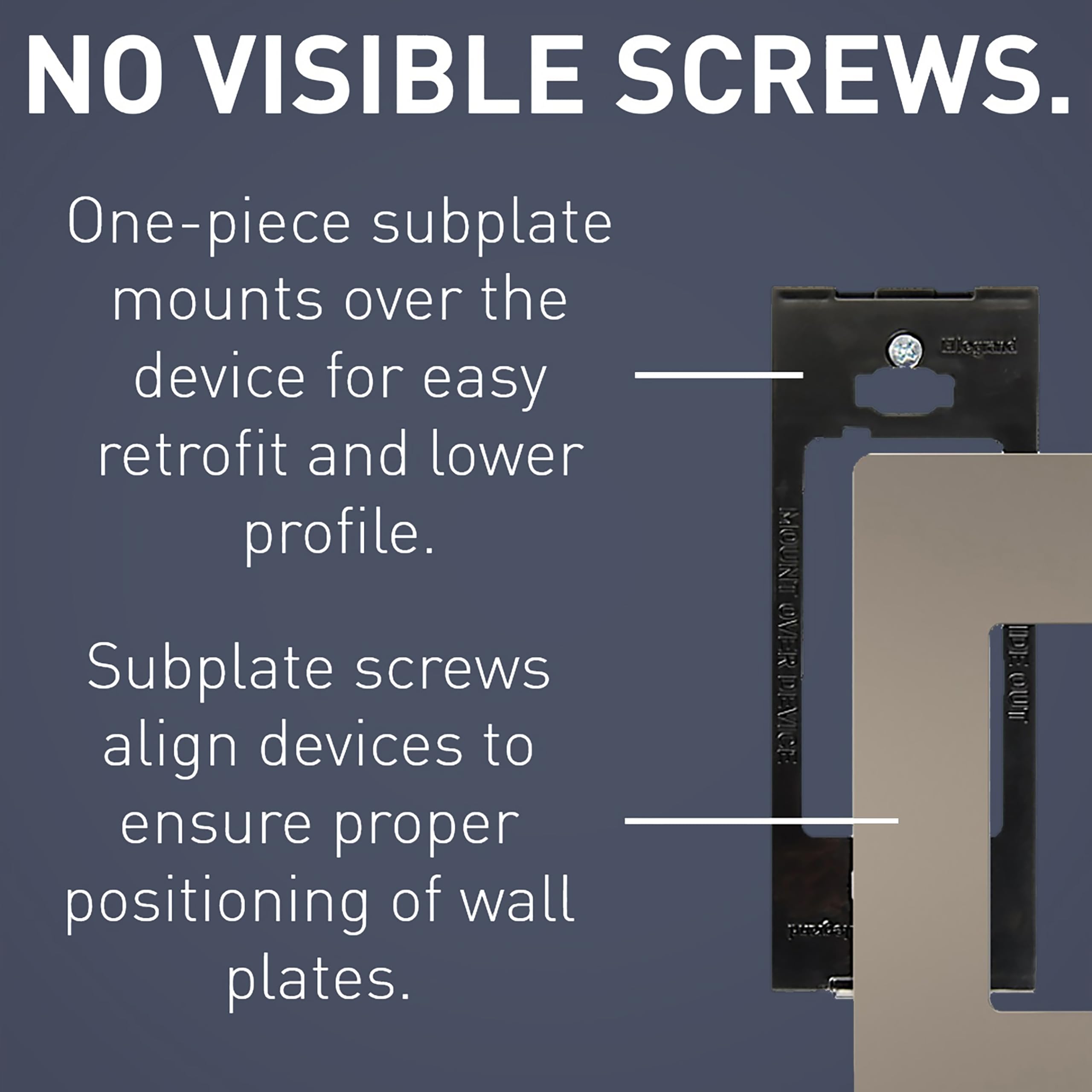 Legrand Radiant Screwless Wall Plates for Decorator Rocker Outlets - 1-Gang Brushed Nickel Cover (RWP26NICC6) - Perfect for Modern Home & Office Electrical Outlet Upgrades