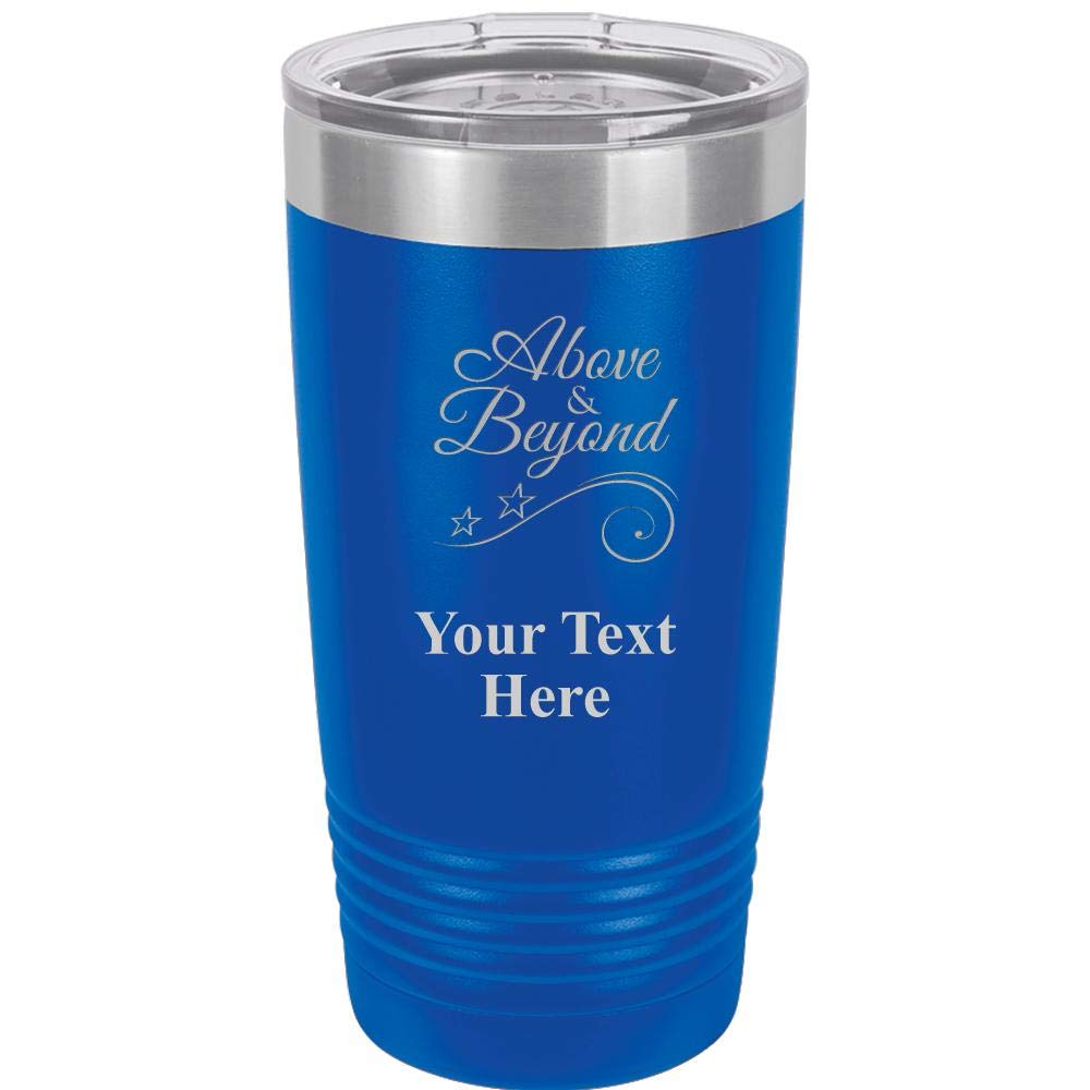 20oz Personalized Stainless Steel Tumbler Mug - Custom Engraved Royal Blue Vacuum Insulated Cup with Clear Lid for Hot & Cold Drinks | Employee Appreciation Gifts, Office Work Essentials, Travel Companion