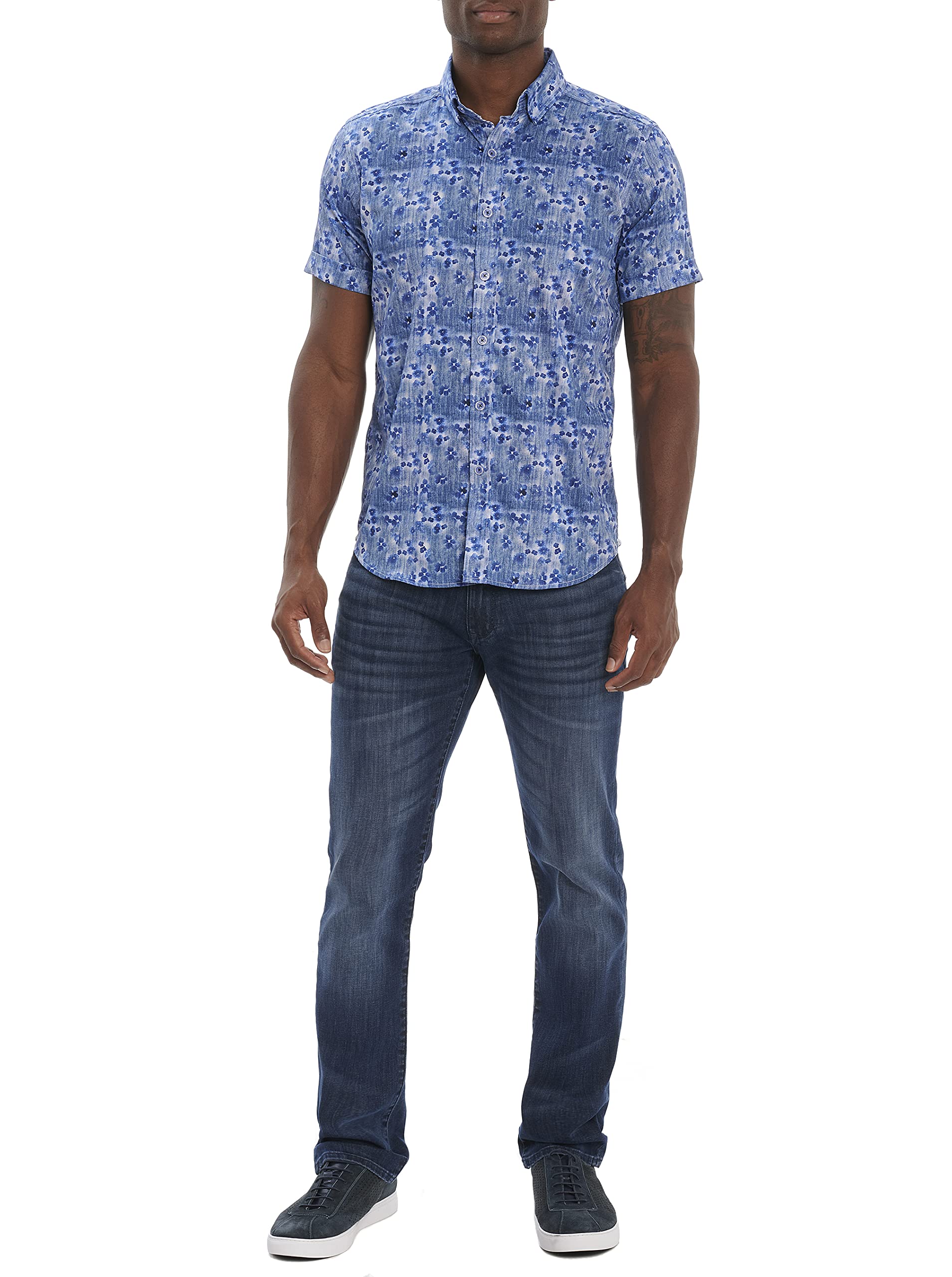 Robert Graham Men's Camden Cove Short Sleeve Woven Shirt - Stylish Casual Button Down for Summer Outings & Beach Vacations