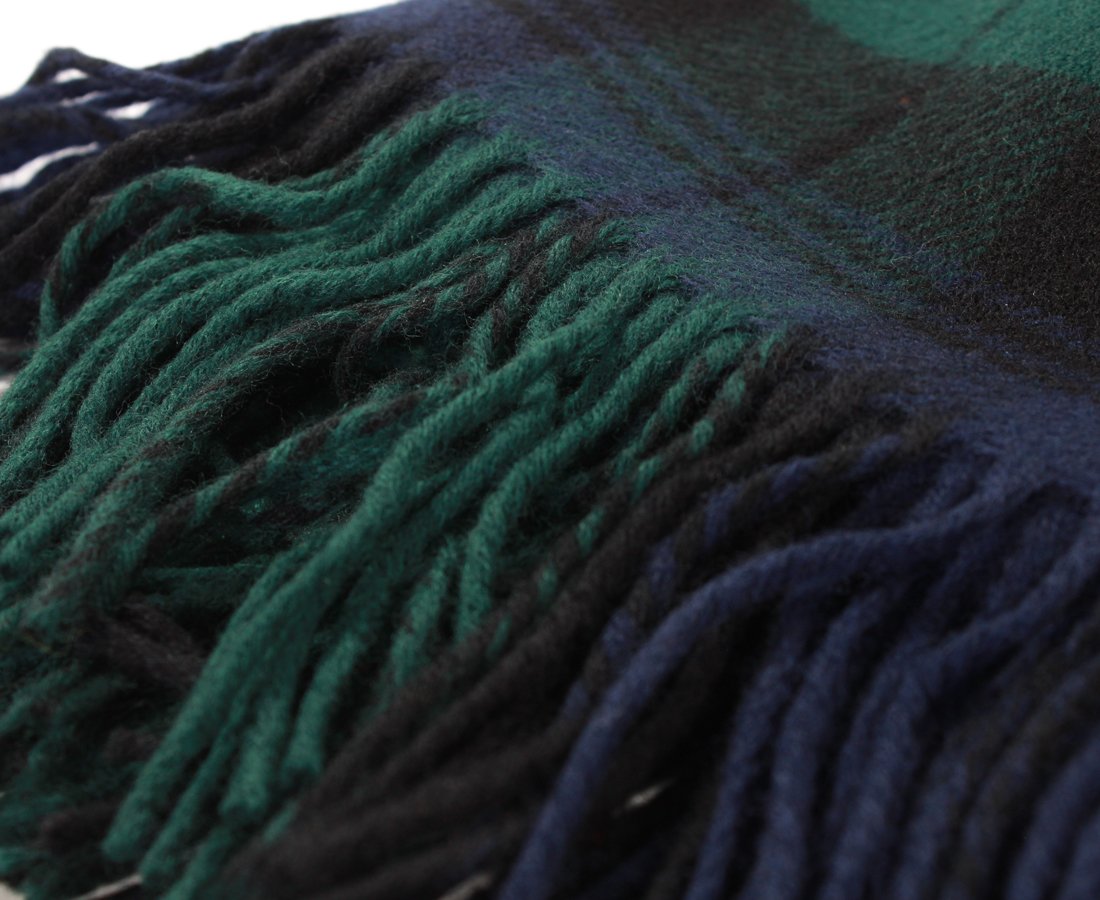 Lochcarron of Scotland Black Watch Tartan Lambswool Blanket - Soft & Warm Wool Throw for Sofa, Bed, or Travel - Perfect for Cozy Nights & Home Decor
