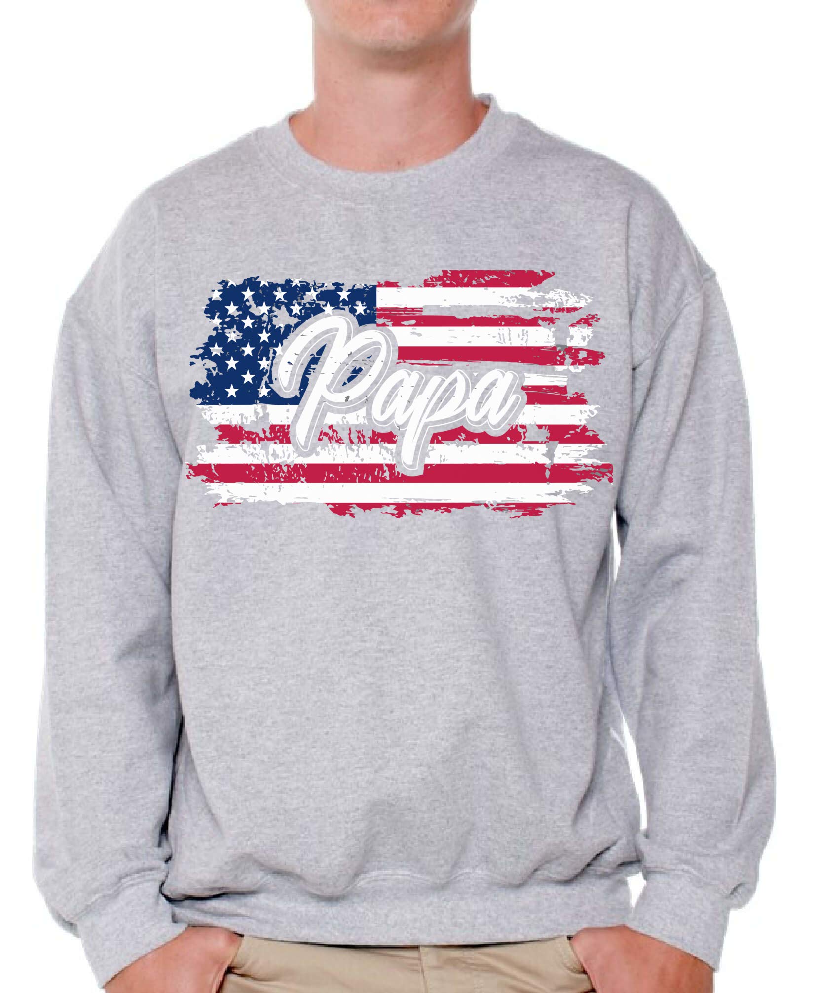 American Flag Crewneck Sweatshirt for Men - Patriotic USA Flag Pullover - Comfortable & Stylish for Casual Wear, 4th of July Celebrations & Outdoor Activities