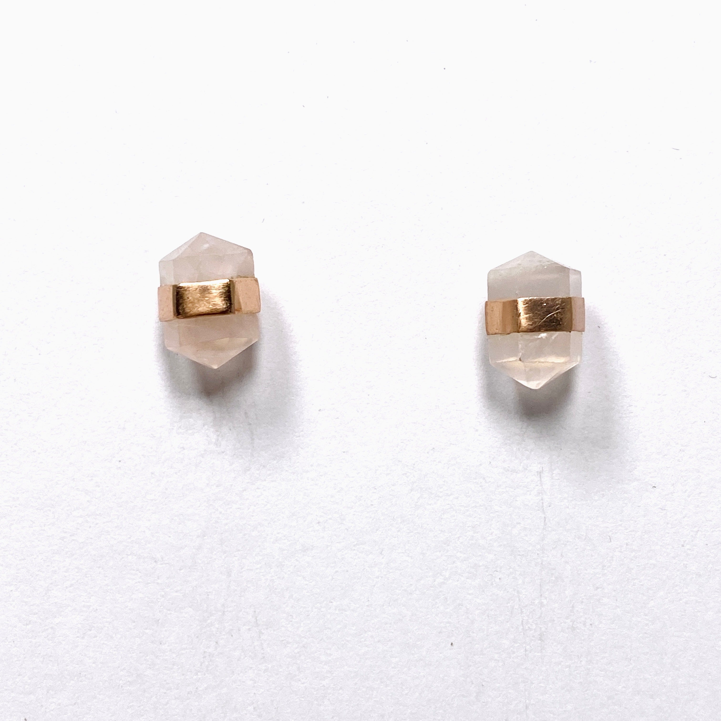Rose Gold Plated Rose Quartz Stud Earrings for Women - Hypoallergenic, Dainty & Elegant Jewelry Gift for Valentine's Day, Anniversary or Everyday Wear