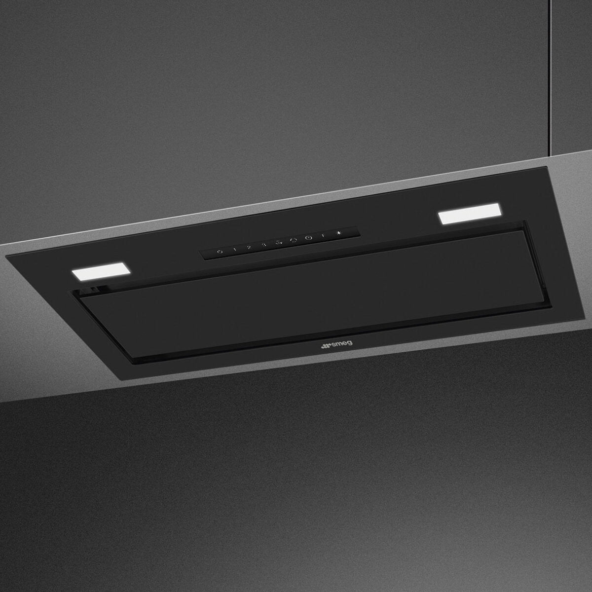Smeg 60cm Undermount Rangehood with AutoVent 2.0 Technology - Matte Black KSGAU6P4MB | Powerful Kitchen Ventilation for Modern Homes | Perfect for Open-Concept Kitchens & Heavy Cooking