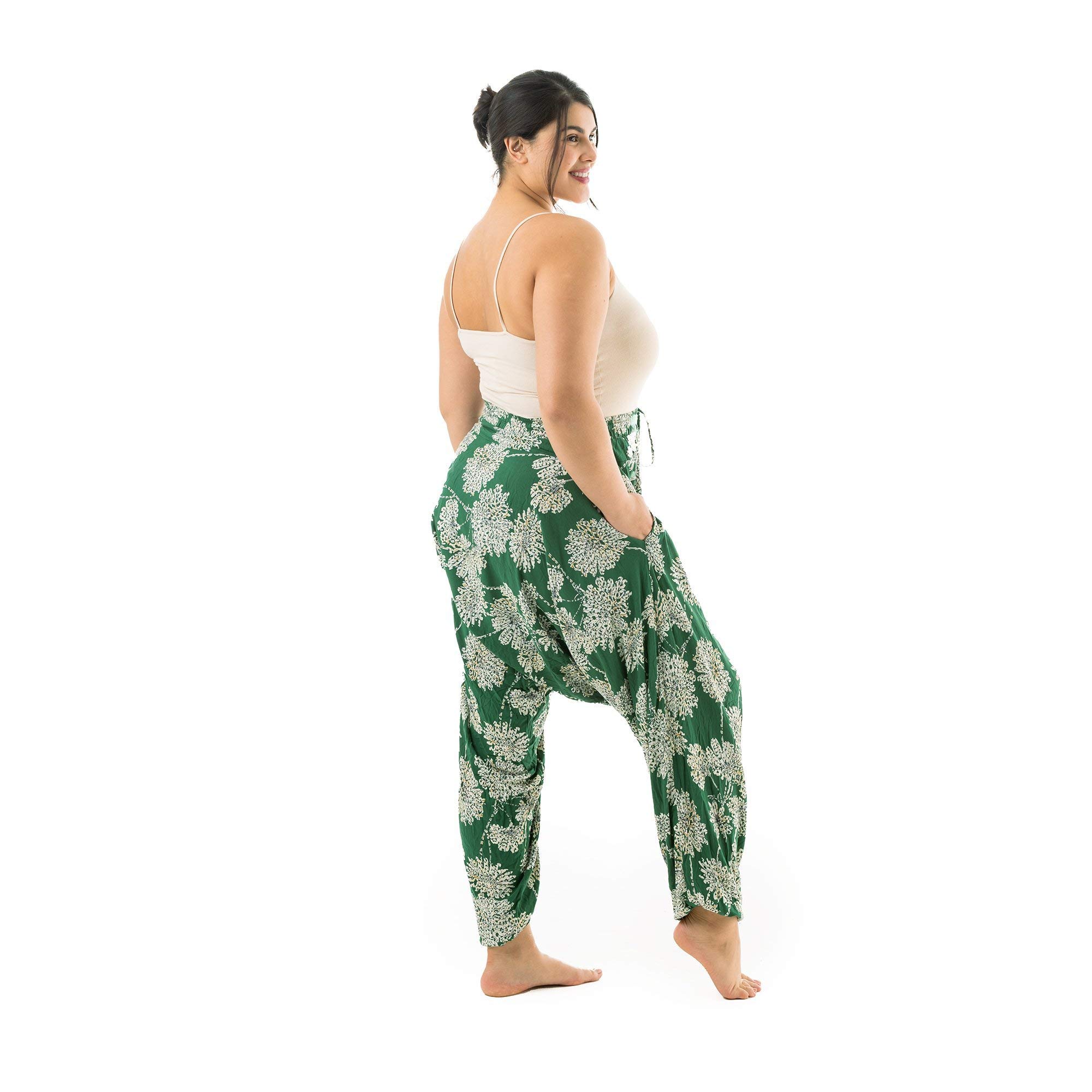 Buddha Pants Floral Harem Pants for Men & Women | Soft Cotton Boho Pants with Pockets | Yoga, Lounge, Beach & Travel Wear | Perfect for Meditation, Festivals & Relaxation