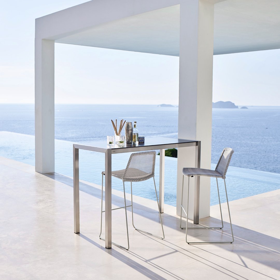 Breeze Bar Chair - Modern Outdoor Bar Stool with Backrest, Weather-Resistant & Comfortable for Patio, Deck, Poolside, and Garden Use