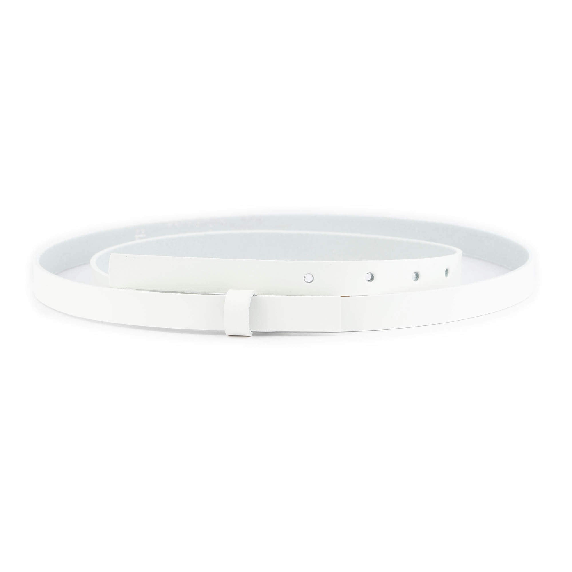 1.5 cm White Leather Belt Strap Replacement for YSL Buckles - Women's Fashion Accessory for Office, Party & Casual Outfits