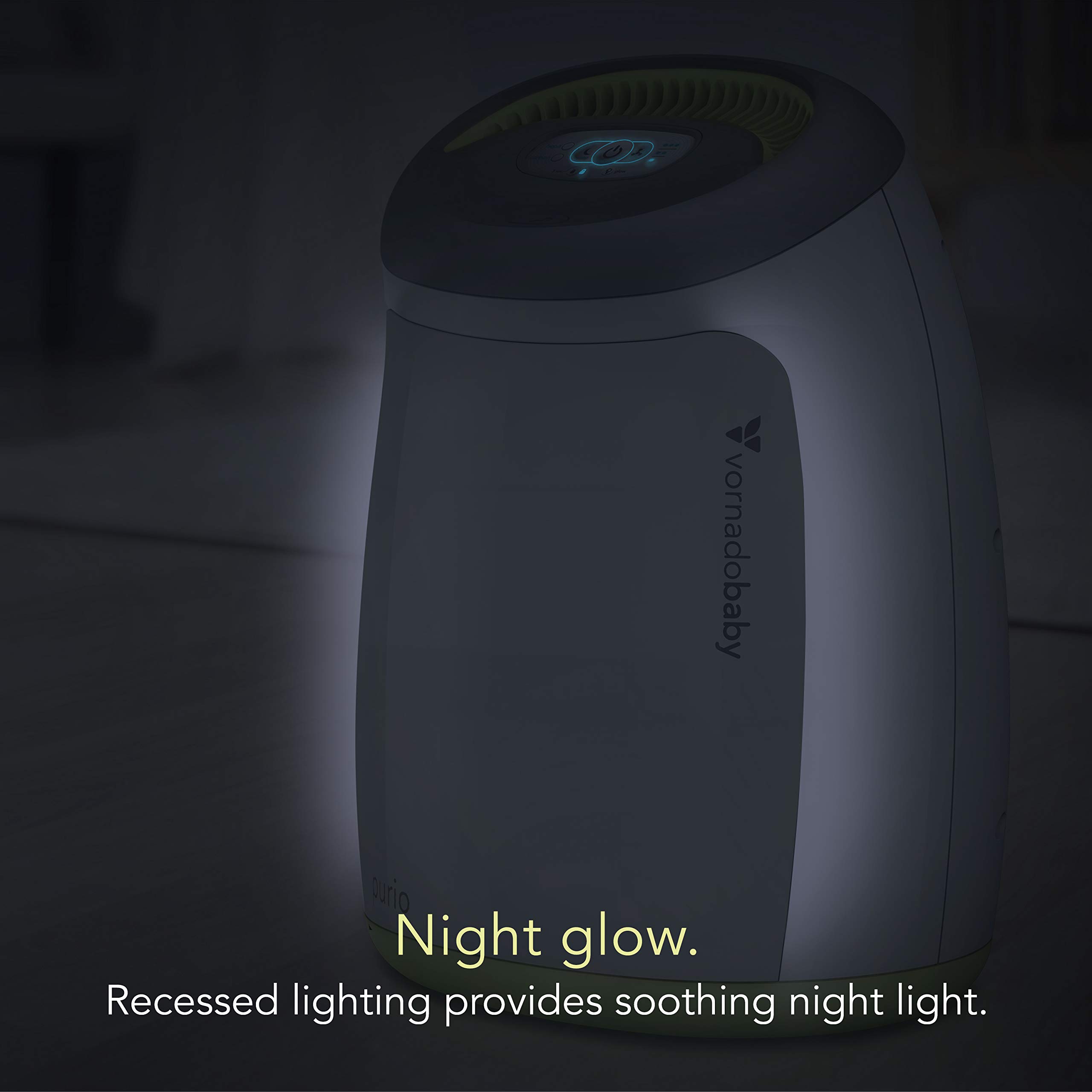 Purio Nursery Air Purifier with True HEPA Filter - Quiet Baby Room Air Cleaner with Night Light & Safety Lock, White | Perfect for Newborns, Kids' Bedrooms & Allergy Relief