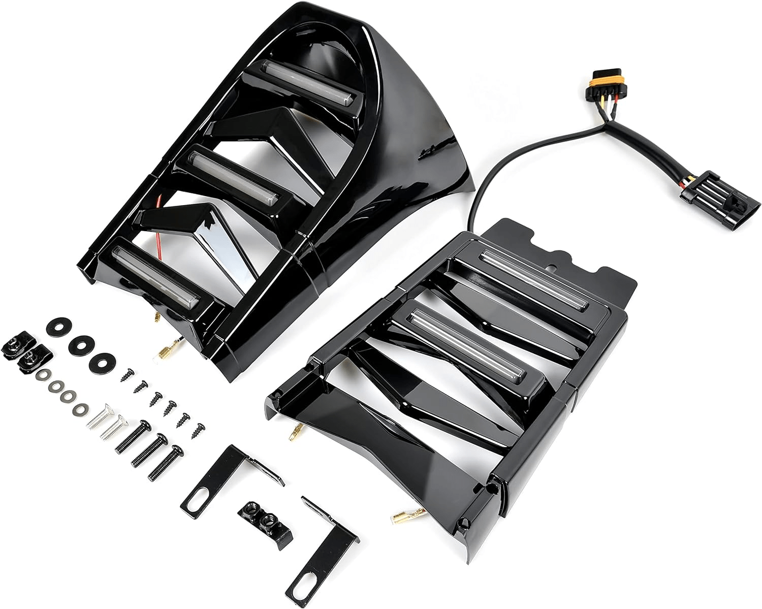 Eagle Lights LUMENSHIELD Chin Spoiler & Radiator Guard with LED Light Bars for 2018+ Harley Davidson Softail - Motorcycle Front Protection & Custom Styling for Night Riding & Urban Commuting