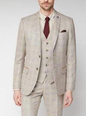 Vintage Saint Cream Tweed Waistcoat for Men - Classic Overcheck Pattern Vest - Perfect for Weddings, Parties & Formal Occasions