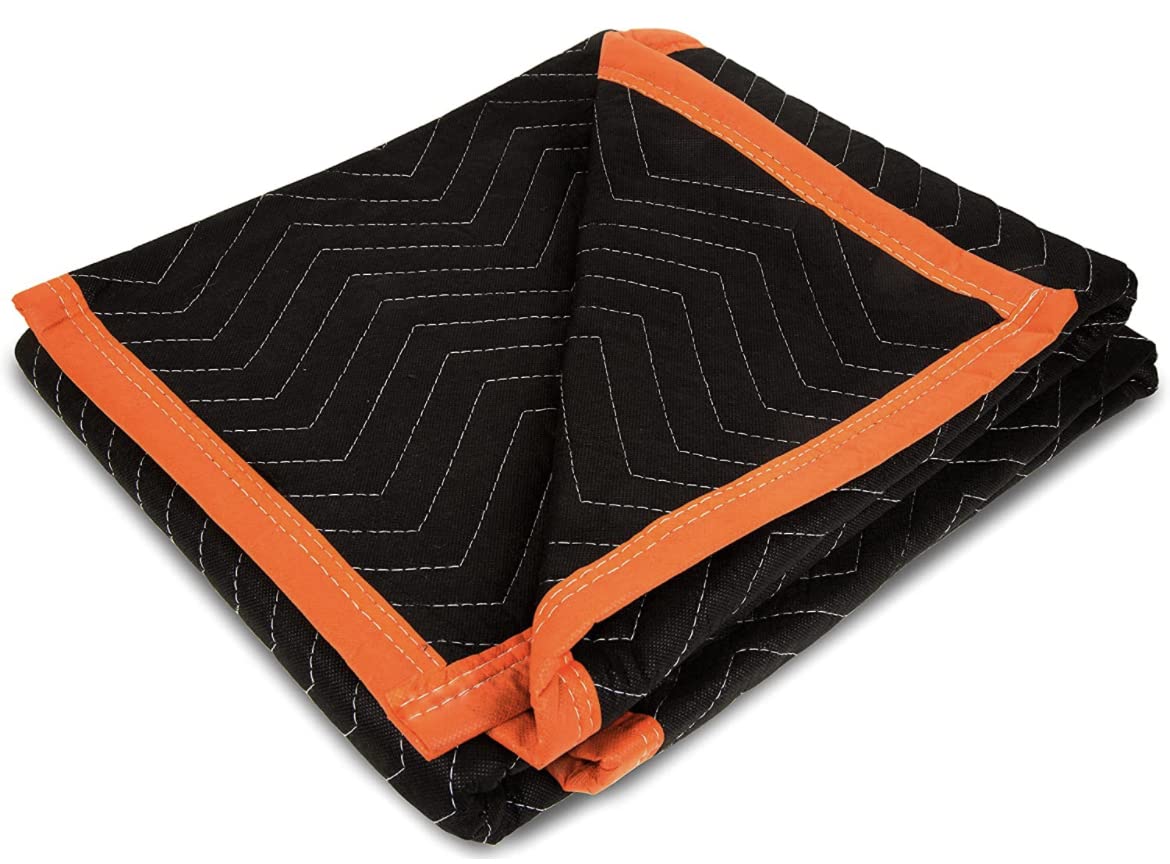 Simpli-Magic Heavy Duty Padded Moving Blankets (24 Pack) - Black/Orange - Furniture Protection Blankets for Moving, Packing & Storage | Durable Moving Supplies for Home & Office
