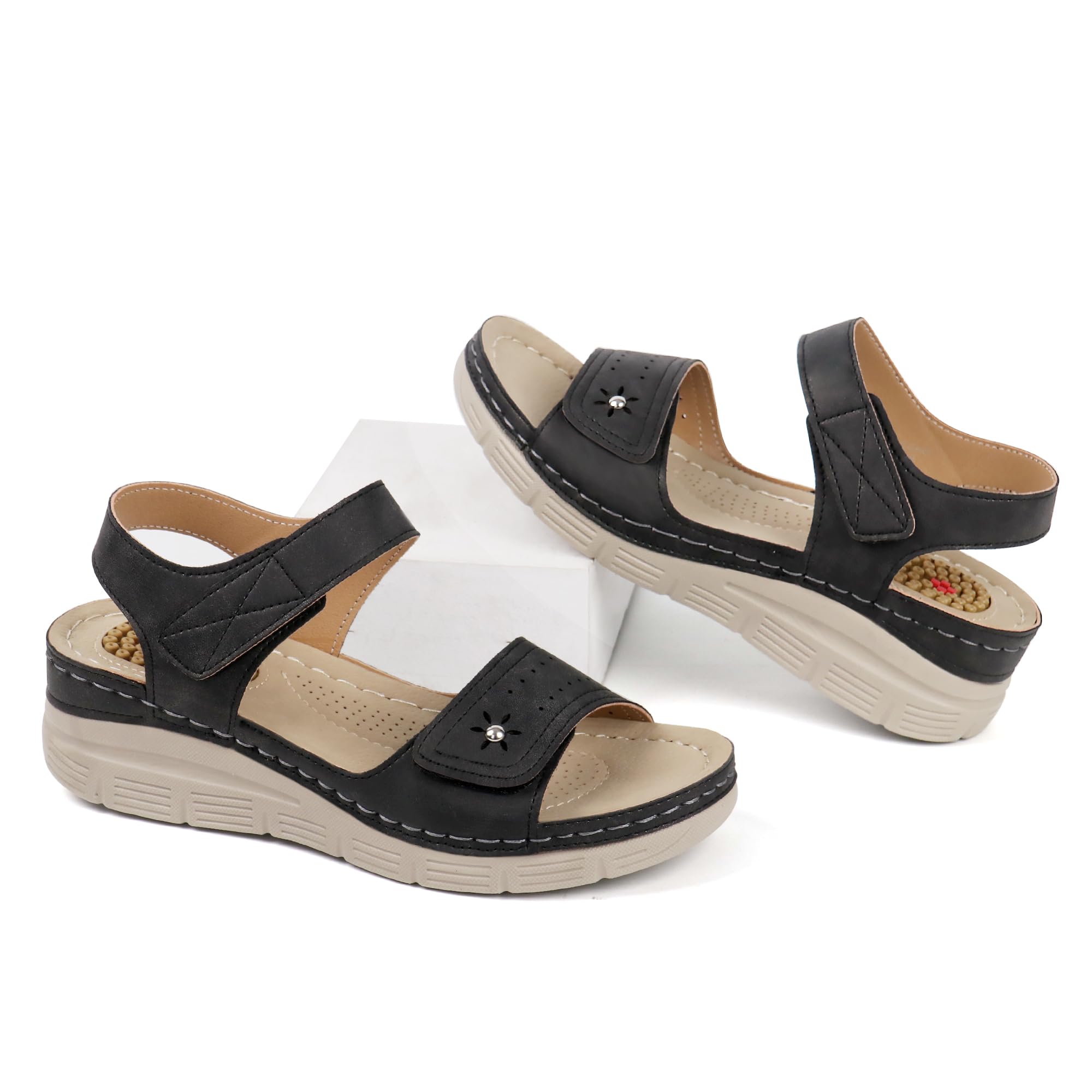 JABASIC Women's Comfortable Orthotic Walking Sandals with Arch Support - Perfect for Travel, Hiking & Everyday Wear