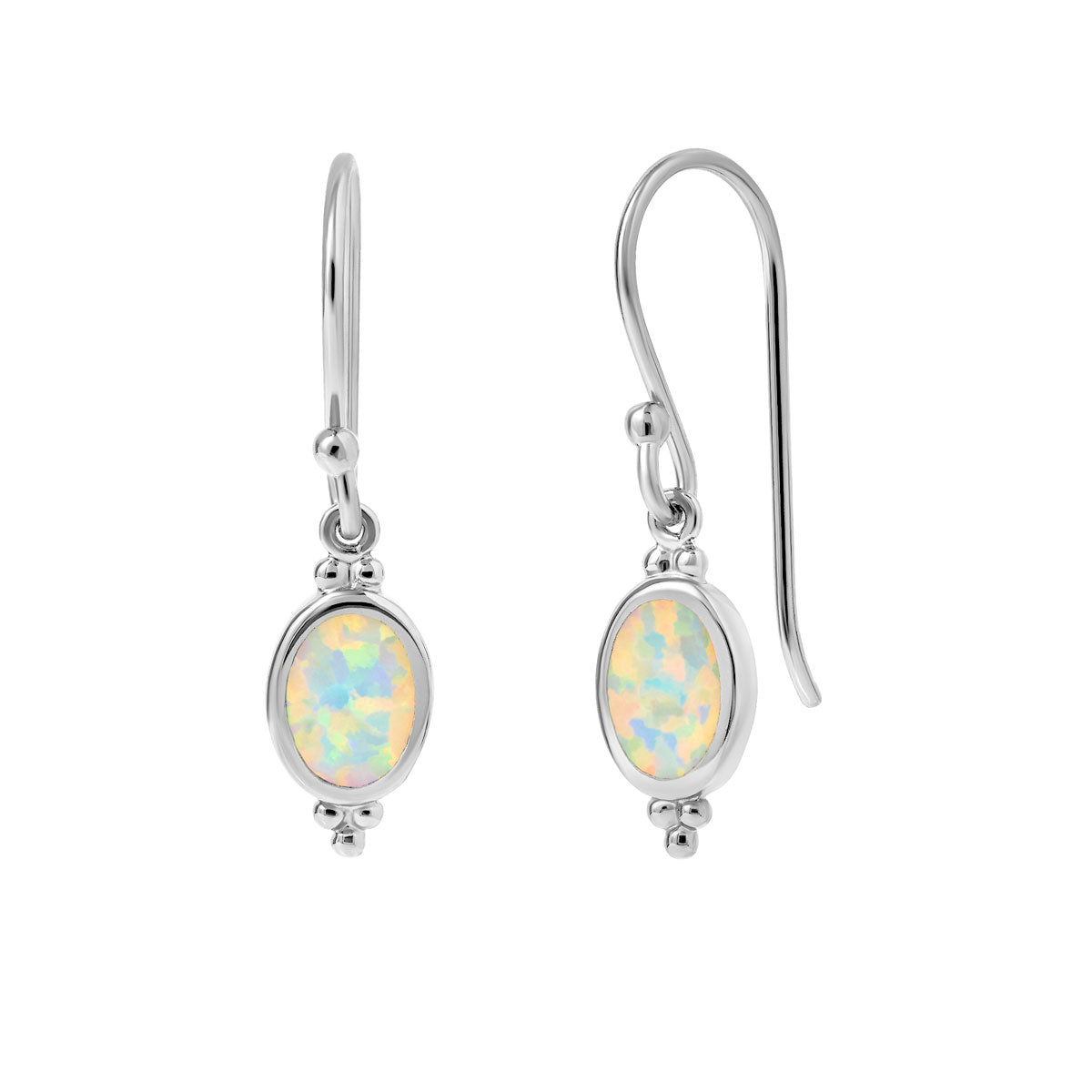 Moon Song Opal Earrings - Dainty Sterling Silver Opal Stud Earrings for Women, Elegant Birthstone Jewelry Gift for Her | Perfect for Weddings, Parties & Everyday Wear