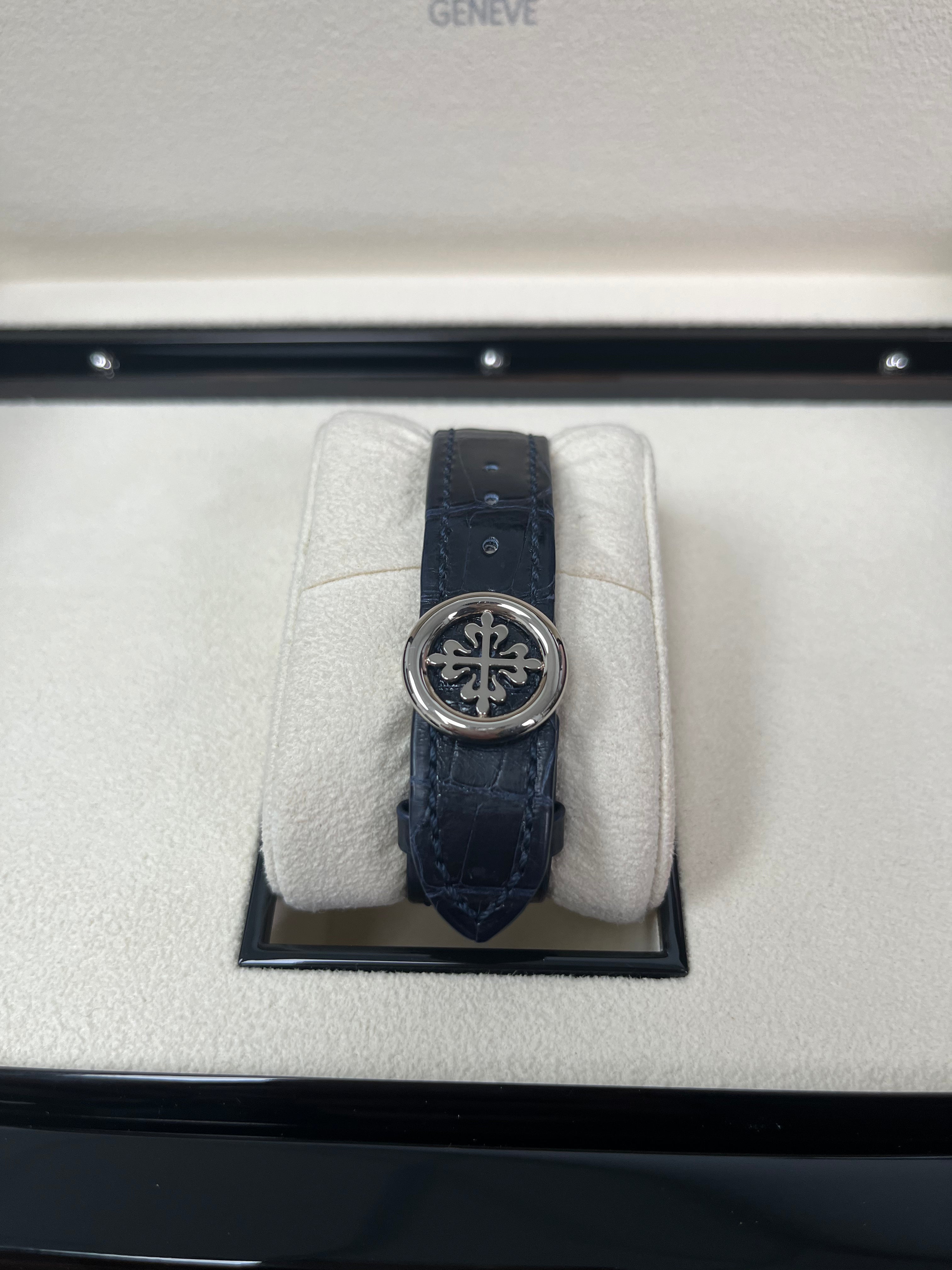 Patek Philippe Grand Complications Perpetual Calendar Moon Phase Watch - 18K White Gold Case, Royal Blue Dial & Alligator Leather Strap (Ref#5327G-001) | Luxury Dress Watch for Formal Occasions & Collector's Item