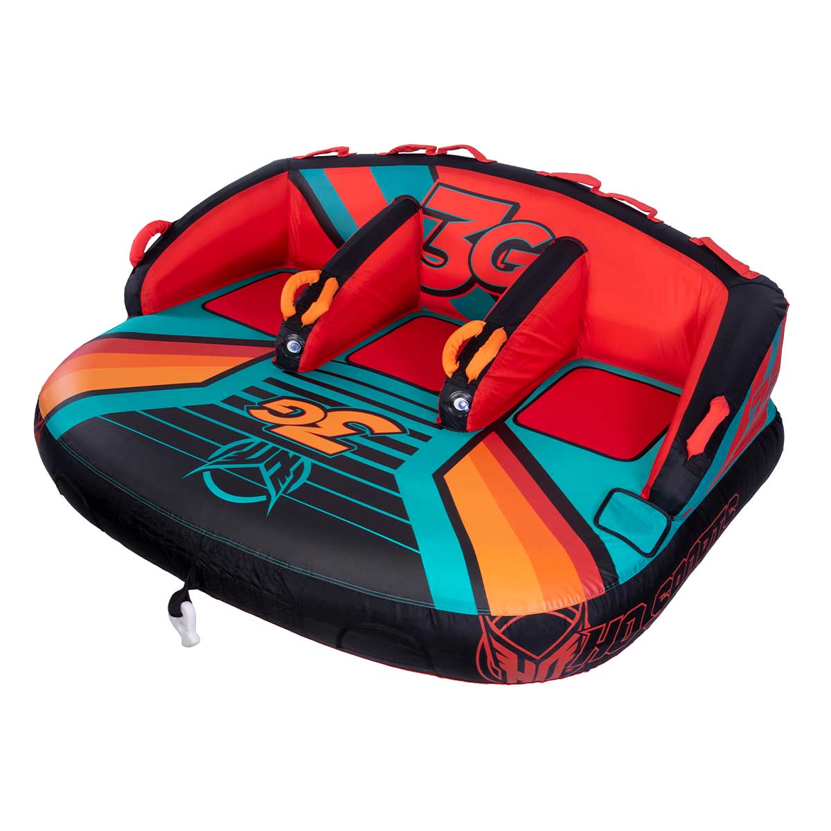 3G Towable Tube for 3 Riders - Heavy Duty Inflatable Water Tube for Boating, Lake & Beach Fun - Perfect for Family & Friends Outdoors