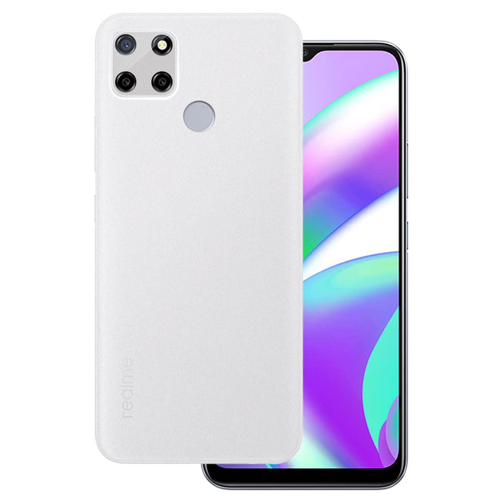 Ultra Thin Soft Silicone Phone Case for Oppo Realme C12 & Narzo 20 - Gel Pudding Protective Cover for 6.5 Inch Smartphone (White) | Slim Fit, Shockproof, Anti-Scratch | Perfect for Daily Use, Travel & Outdoor Activities