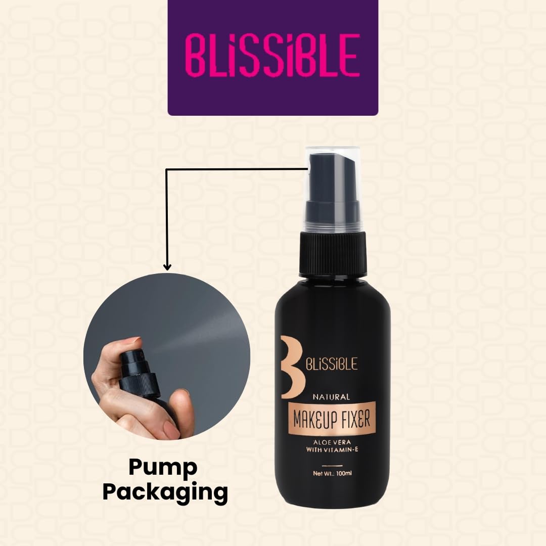 Blissible Long-Lasting Makeup Setting Spray - Lightweight, Quick-Dry, Natural Finish for Women - 100ml | Keeps Makeup Flawless All Day | Perfect for Weddings, Parties & Daily Wear