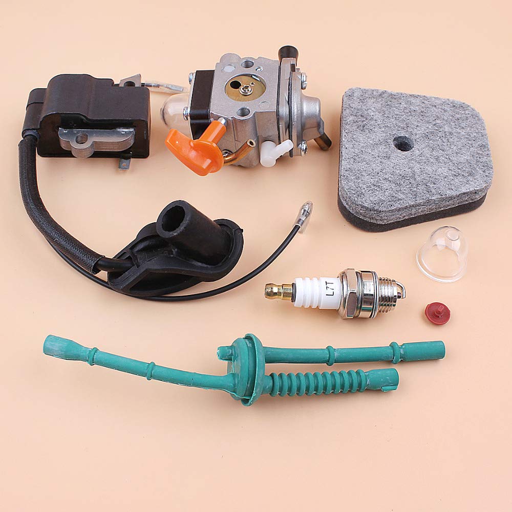 STIHL FS87 FS90 FS100 HL100 HL95 KM90 HT100 KM100 KM130 Trimmer Parts - Carburetor, Ignition Coil, Fuel Line & Air Filter Replacement Kit for Lawn Maintenance & Landscaping Tools