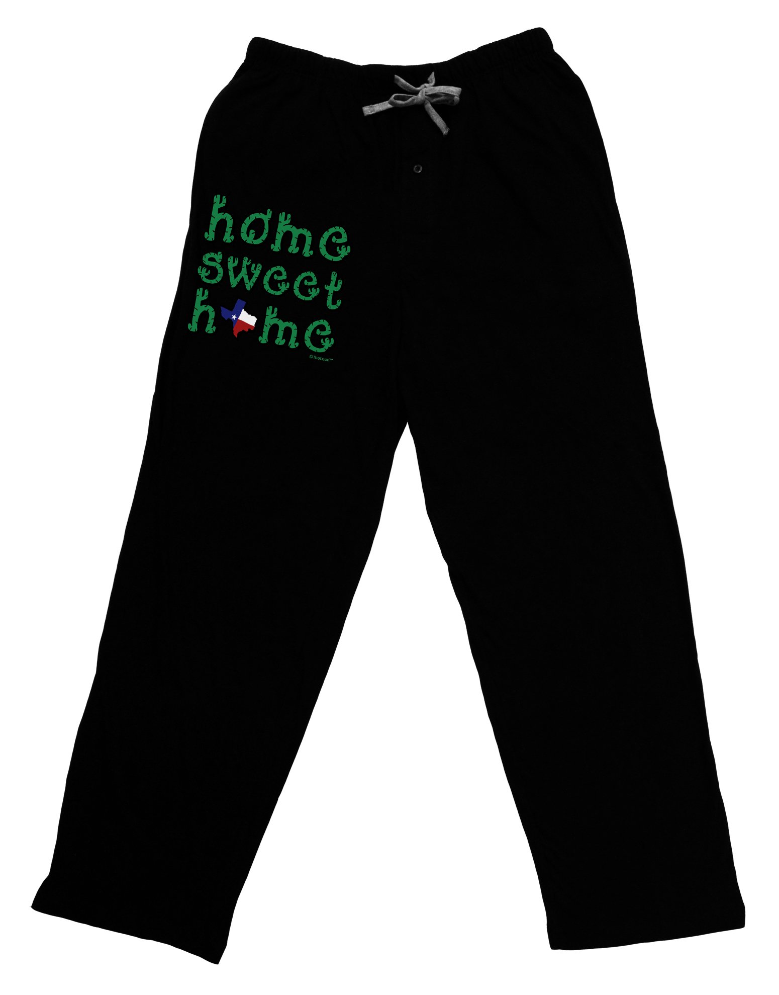 TooLoud Home Sweet Home Texas Cactus & State Flag Lounge Pants for Men & Women - Soft Comfortable Sleepwear & Loungewear - Perfect for Relaxing at Home, Lounging or Sleeping - Black