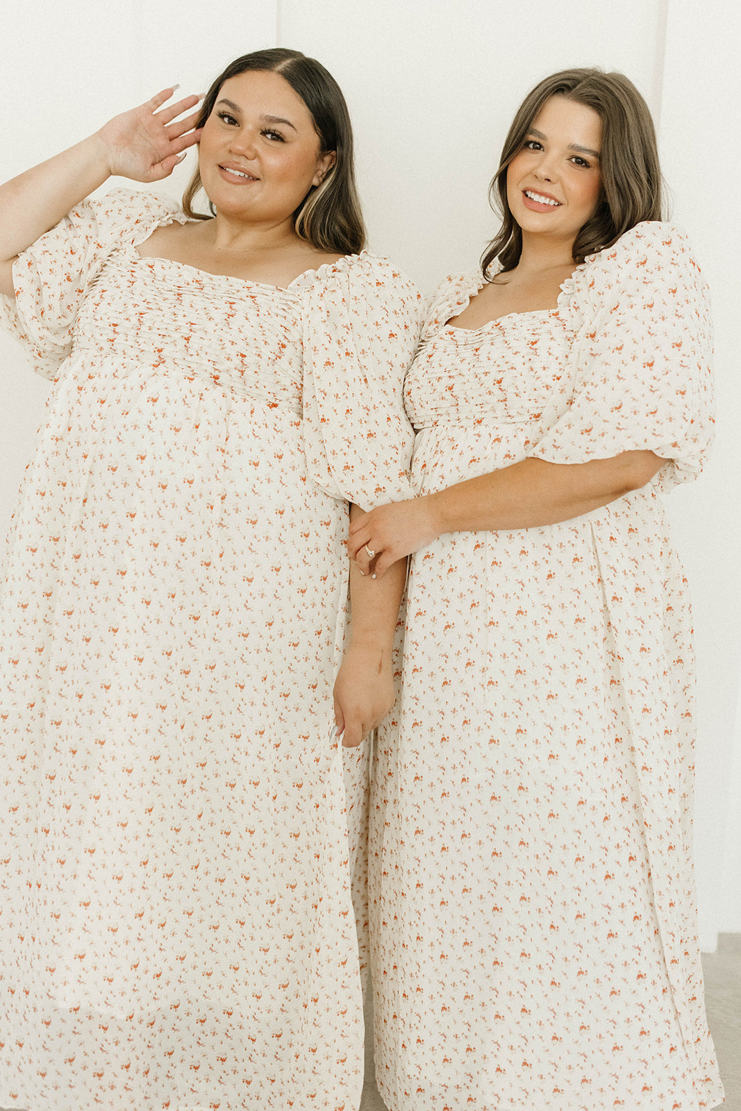 Melody Maxi Dress with Pleats & Bow Detail - Ivory Floral Print Maternity Dress | Bump Friendly & Inclusive Sizing (S-3XL) | Perfect for Weddings, Baby Showers & Summer Events