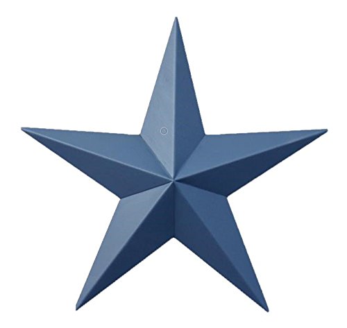 53 Inch Heavy Duty Metal Barn Star - Solid Whale Blue Painted Rustic Wall Decor for Farmhouse, Garden, and Outdoor Spaces