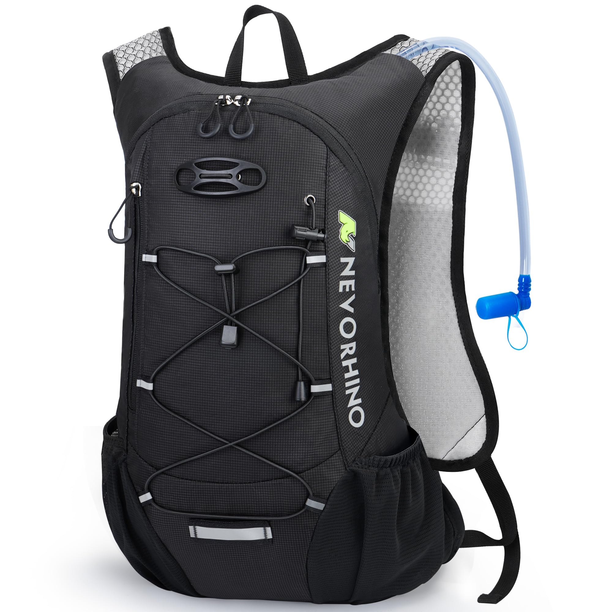 Lightweight Hydration Backpack with 2L Water Bladder - Running Cycling Hiking Daypack for Men & Women - Perfect for Outdoor Adventures, Marathons and Music Festivals