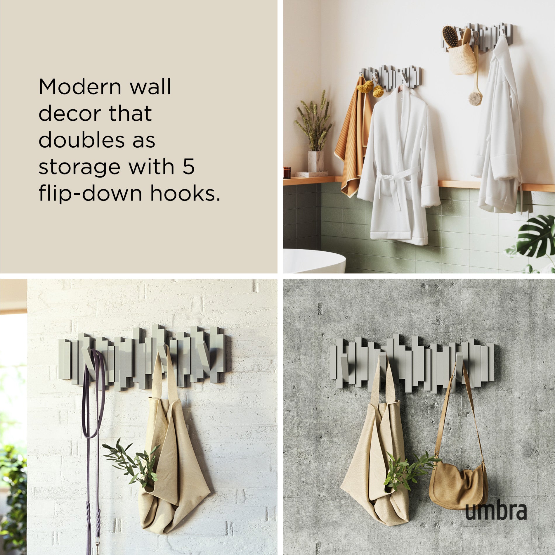 5-Pack Adhesive Wall Hooks - Heavy Duty Sticky Hooks for Hanging Coats, Hats, Keys & Decor - No Drill Damage-Free Wall Mounting for Home, Office & Dorm Organization